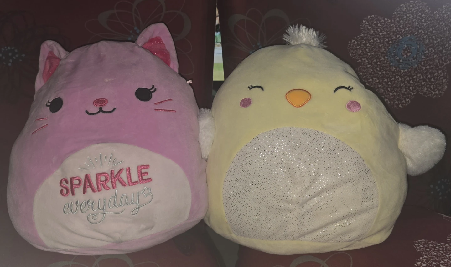 Squishmallows Pink Cat & Yellow Chick Plush Duo