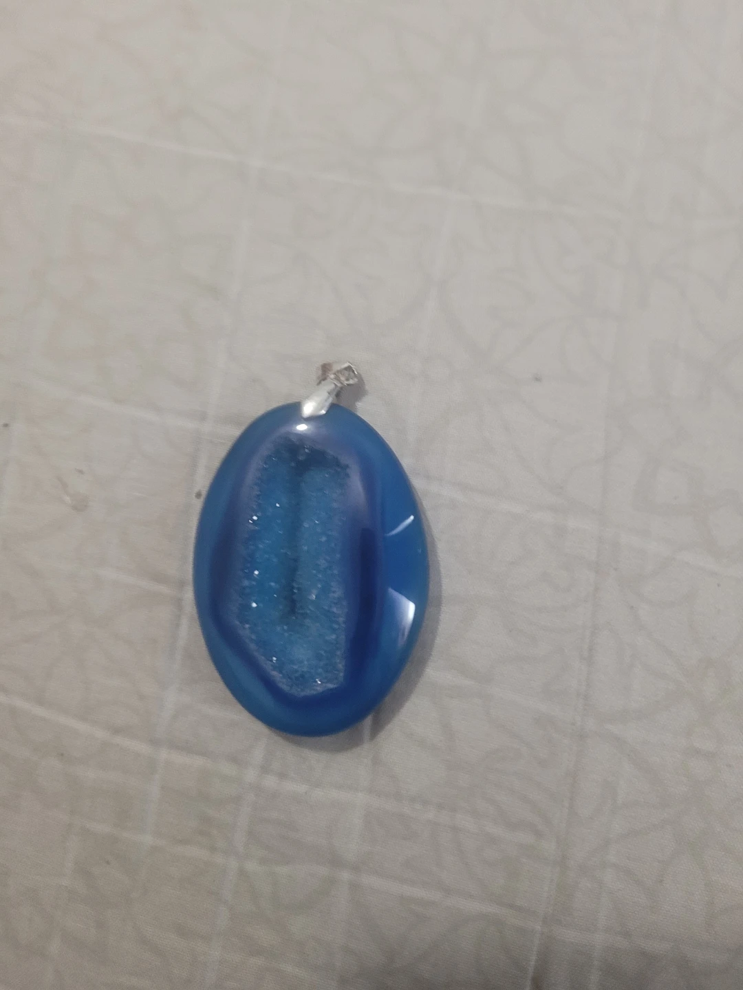 Blue Agate Geode Slice Pendant ⚽️