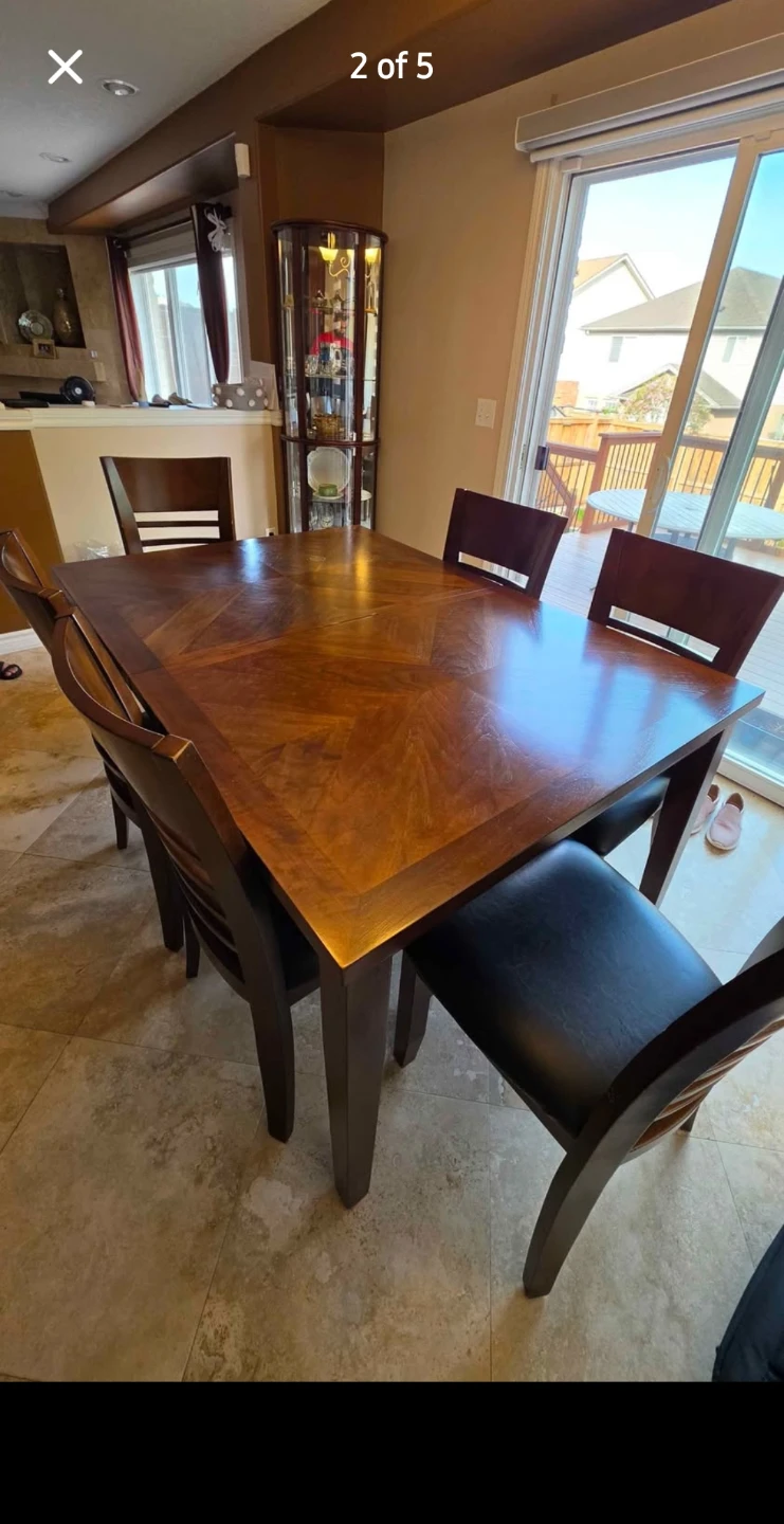 Wooden Dining Table and 6 Chairs Set - photo 3