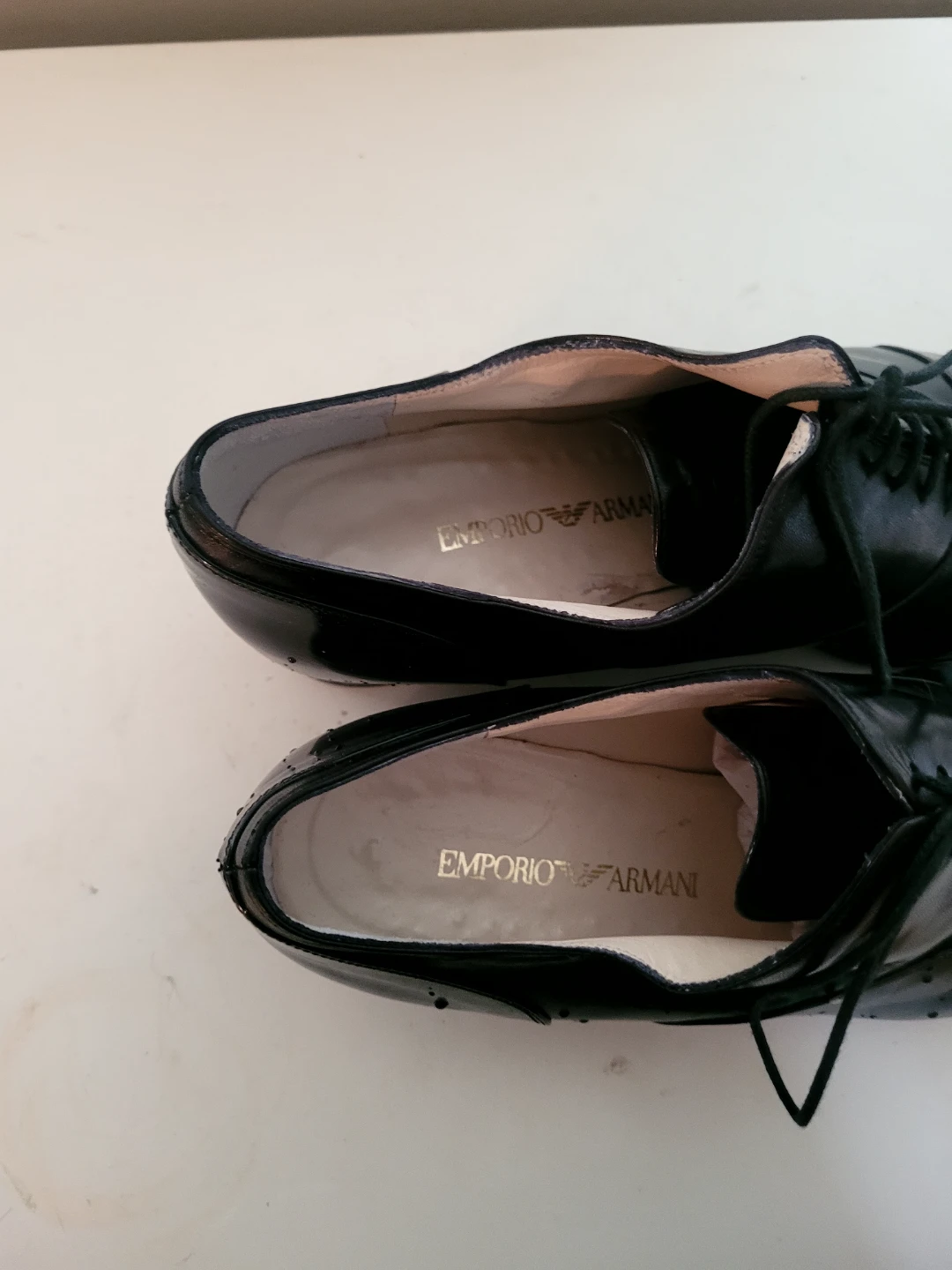 Emporio Armani Black Patent Leather Oxford Shoes⚽ - photo 3
