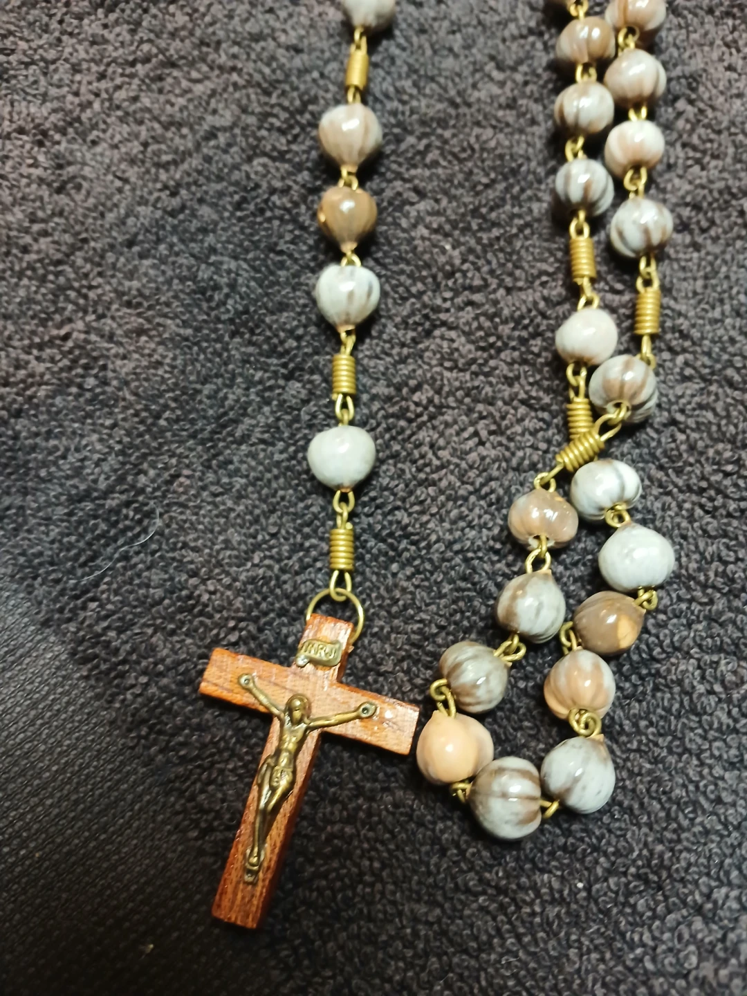 Beaded Rosary with Wooden Cross
