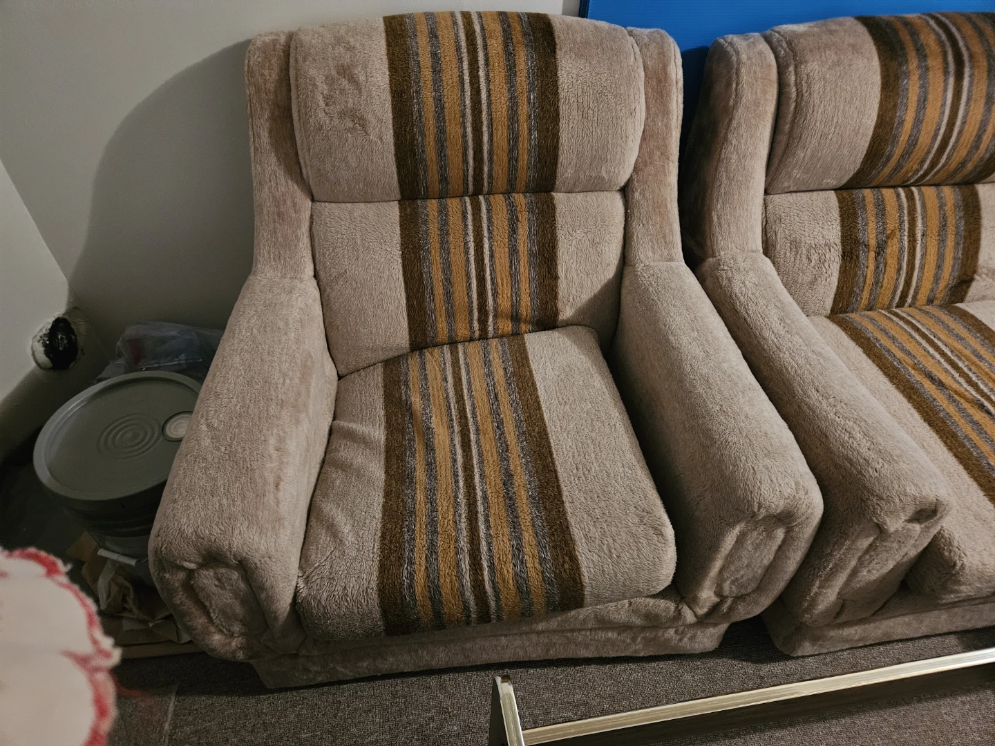 Vintage Striped Accent Chair