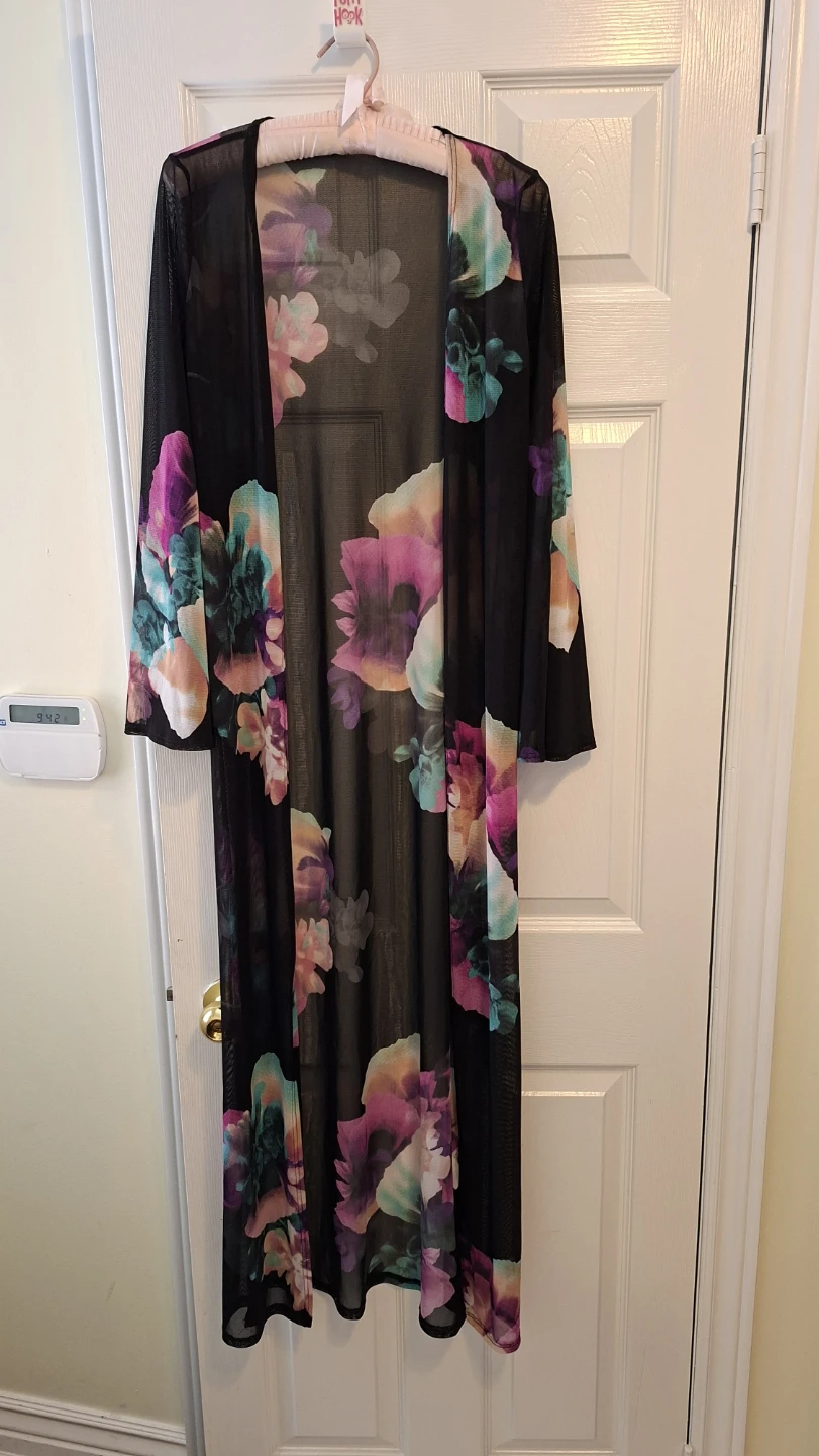 Sheer Floral Kimono Cardigan