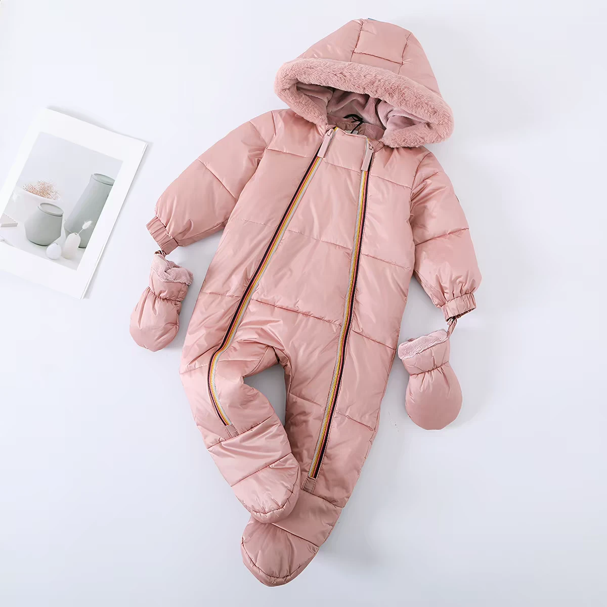 Paul Smith Pink Puffer Snowsuit with Mittens - photo 3
