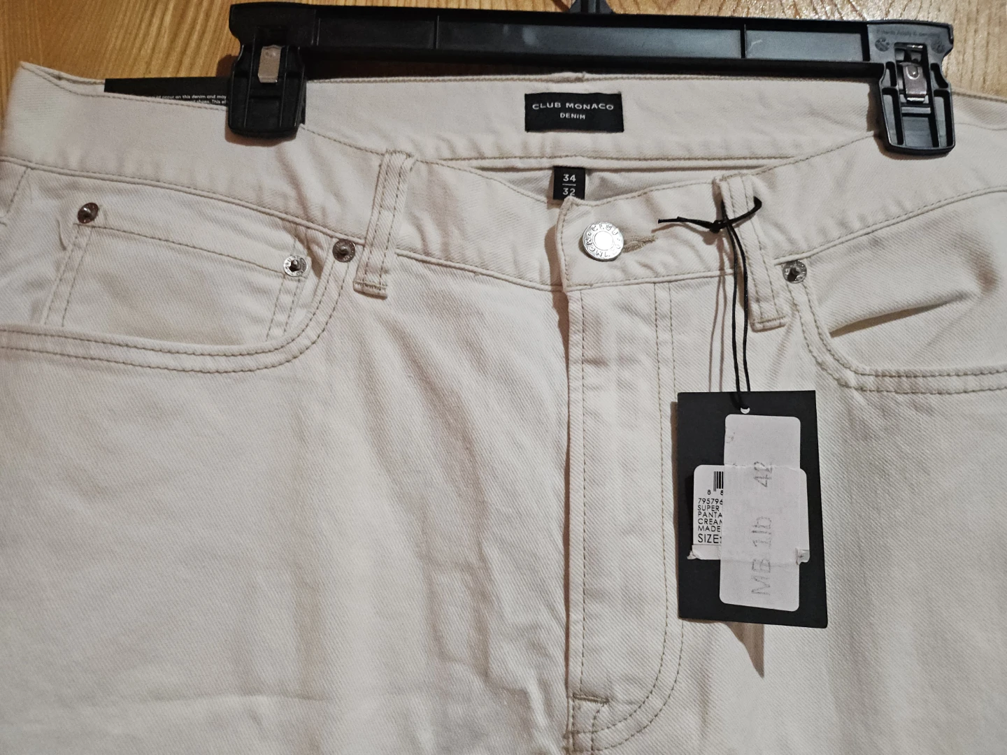 Club Monaco White Denim Jeans 34/32 - photo 3
