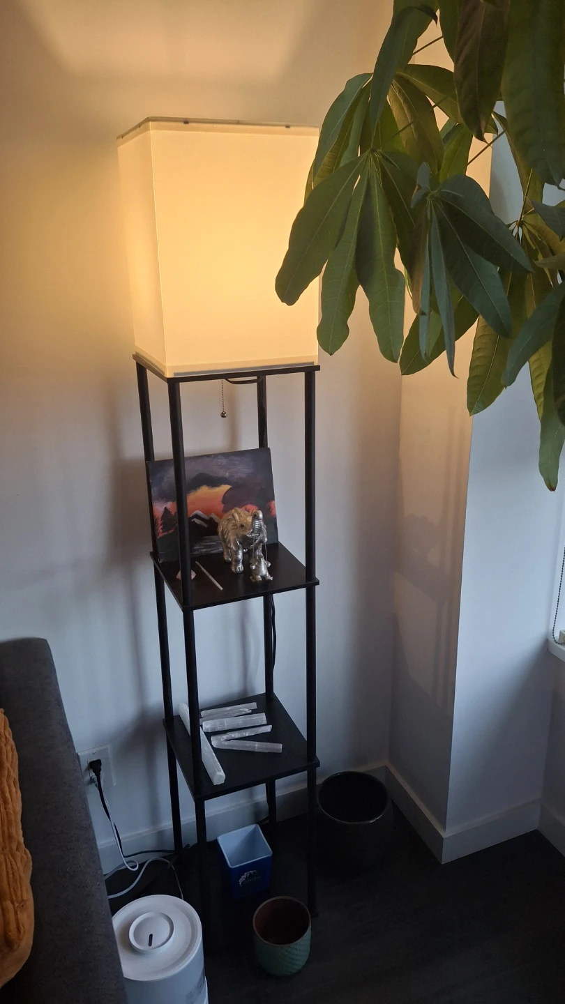 Shelf Floor Lamp with White Square Shade - photo 2