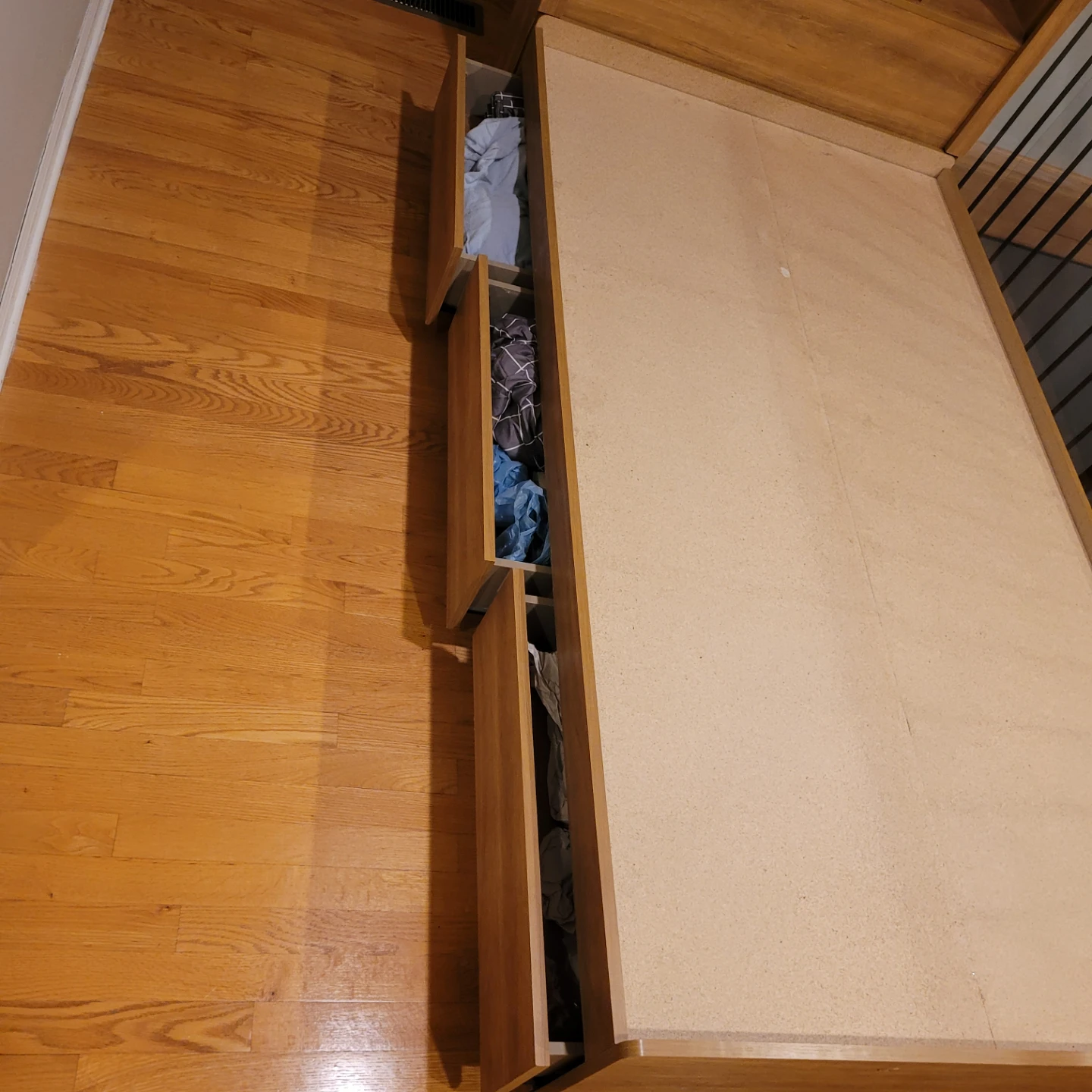 Wooden Bed Frame with Headboard and Storage Drawers - photo 2