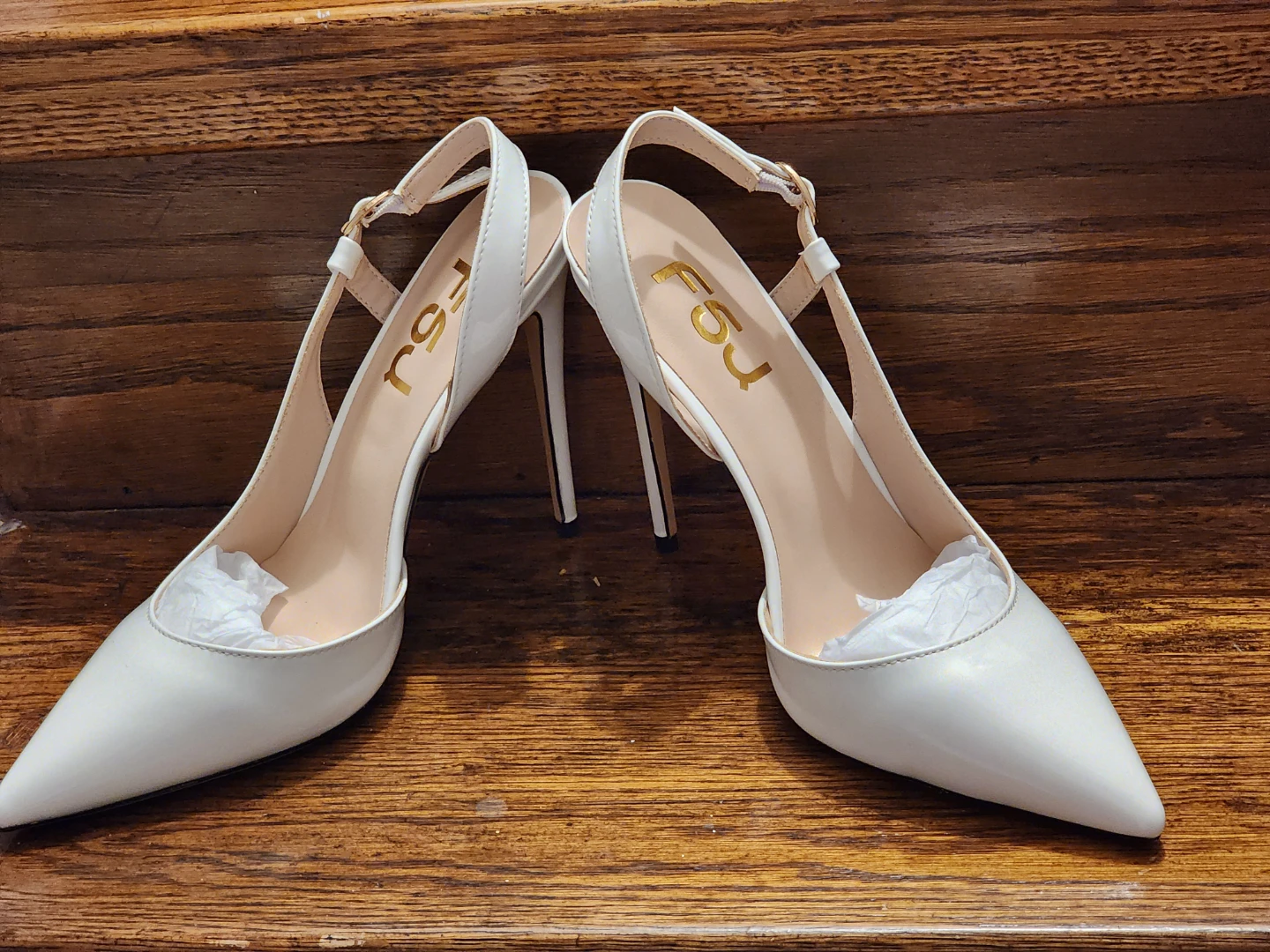 FSJ White Slingback Heels - photo 3