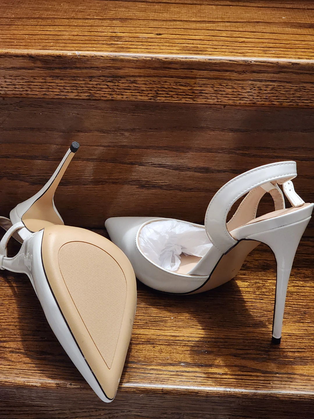 FSJ White Slingback Heels - photo 4