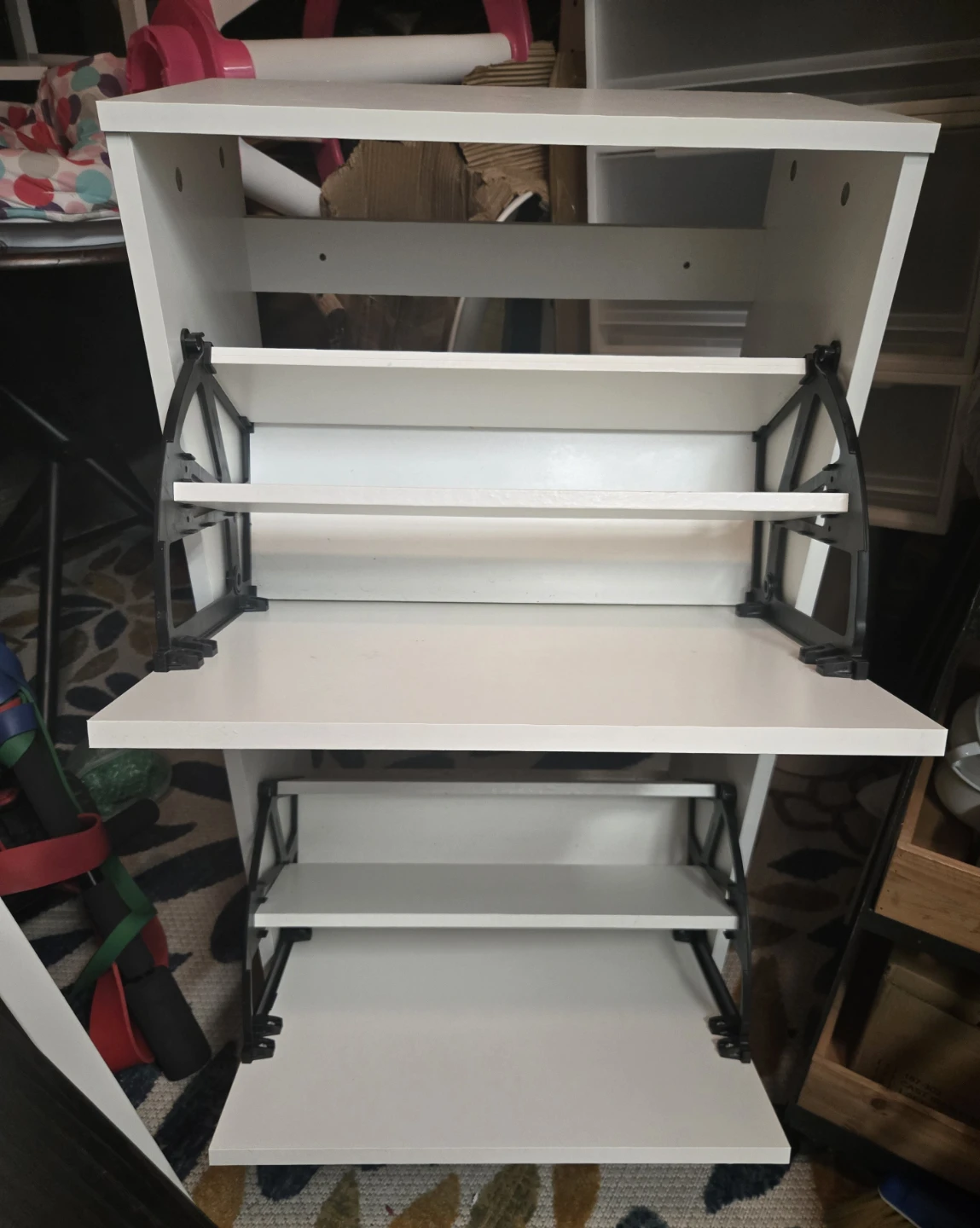 IKEA BISSA 2-Compartment Slim Shoe Cabinet - White