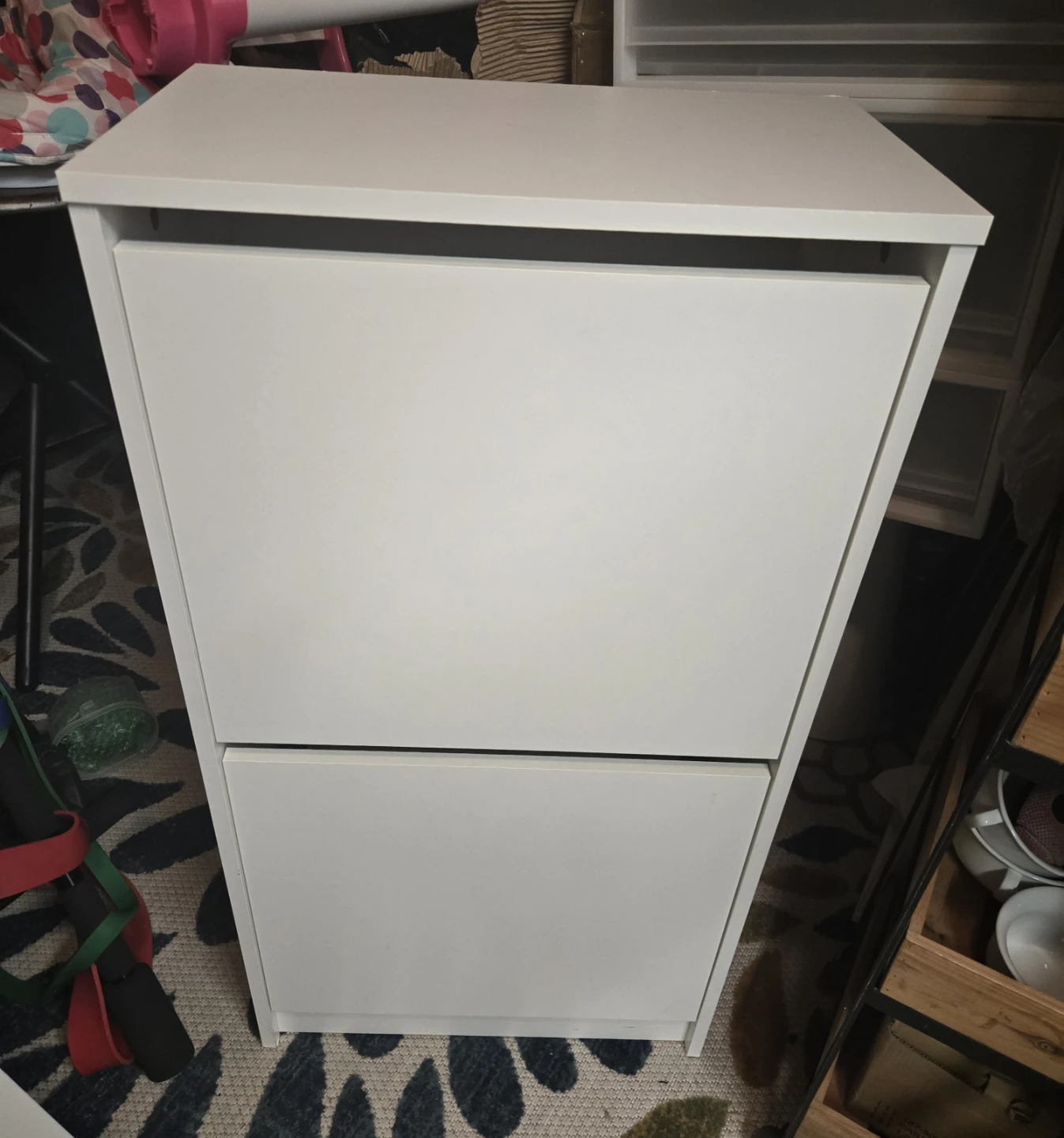 IKEA BISSA 2-Compartment Slim Shoe Cabinet - White - photo 2