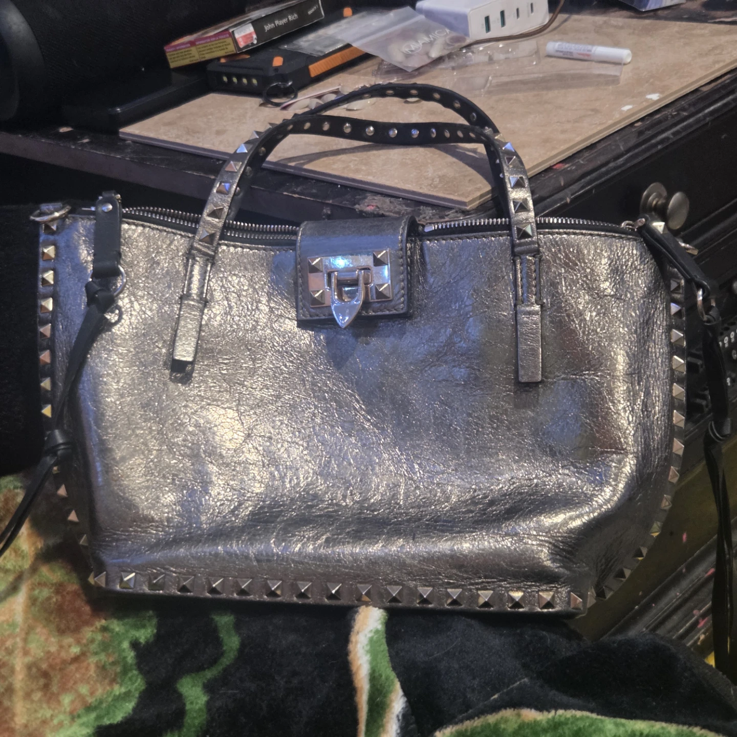Valentino Garavani Gold Studded Tote Bag - photo 2