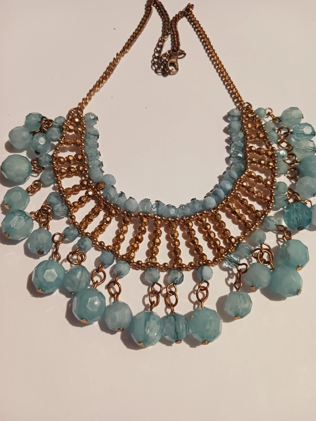 Gorgeous Blue Stones Statement Necklace