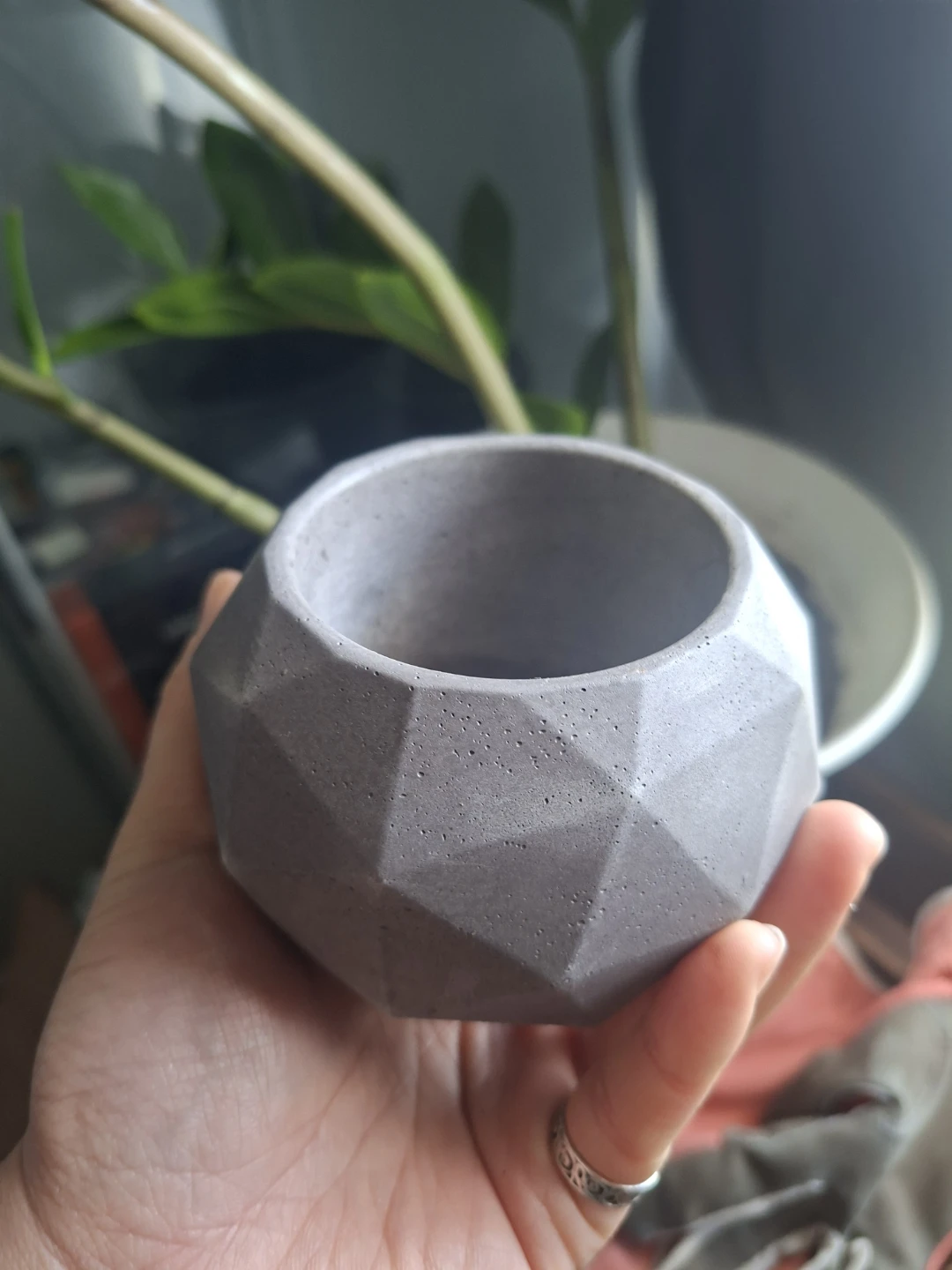 Small Geometric Concrete Planter Pot