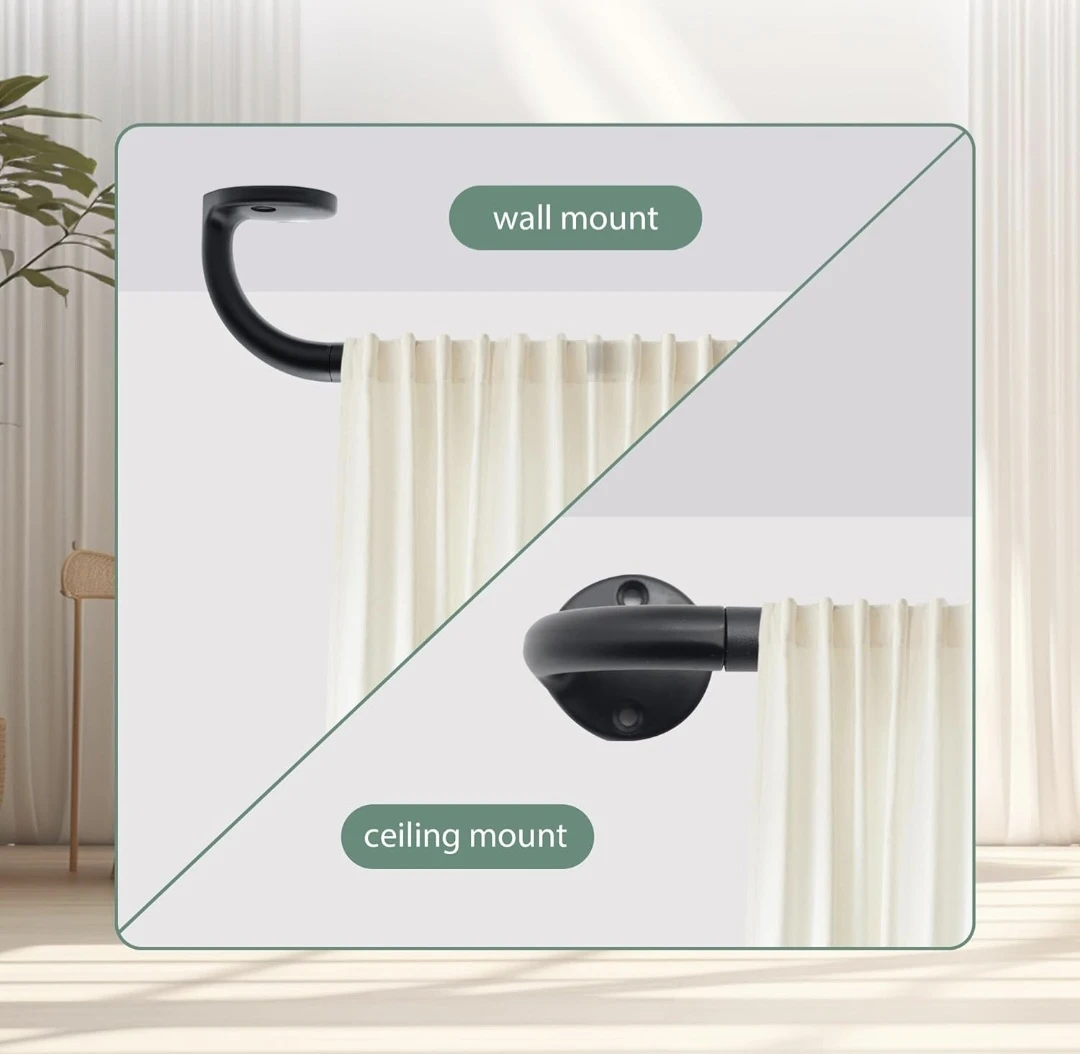 Blackout Wrap Around Curtain Rod 88"-120" Adjustable Heavy Duty - photo 3