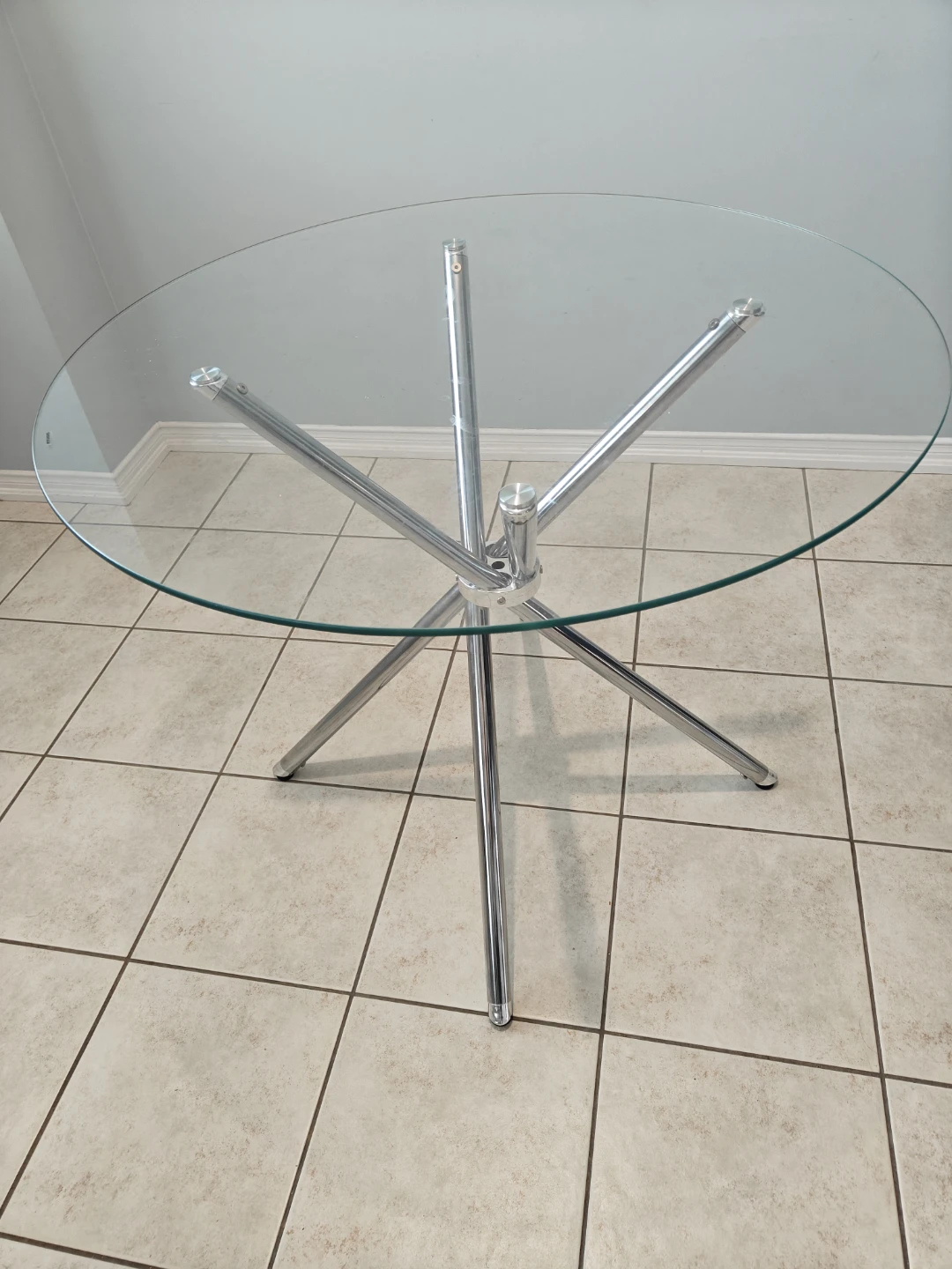 Glass Top Dining Table with Chrome Base - photo 3