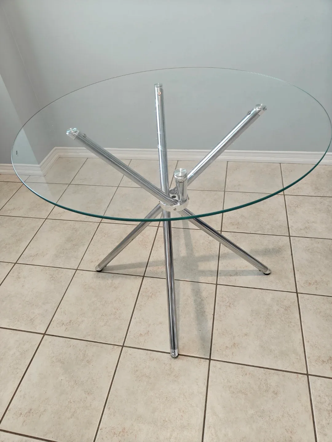 Glass Top Dining Table with Chrome Base - photo 3