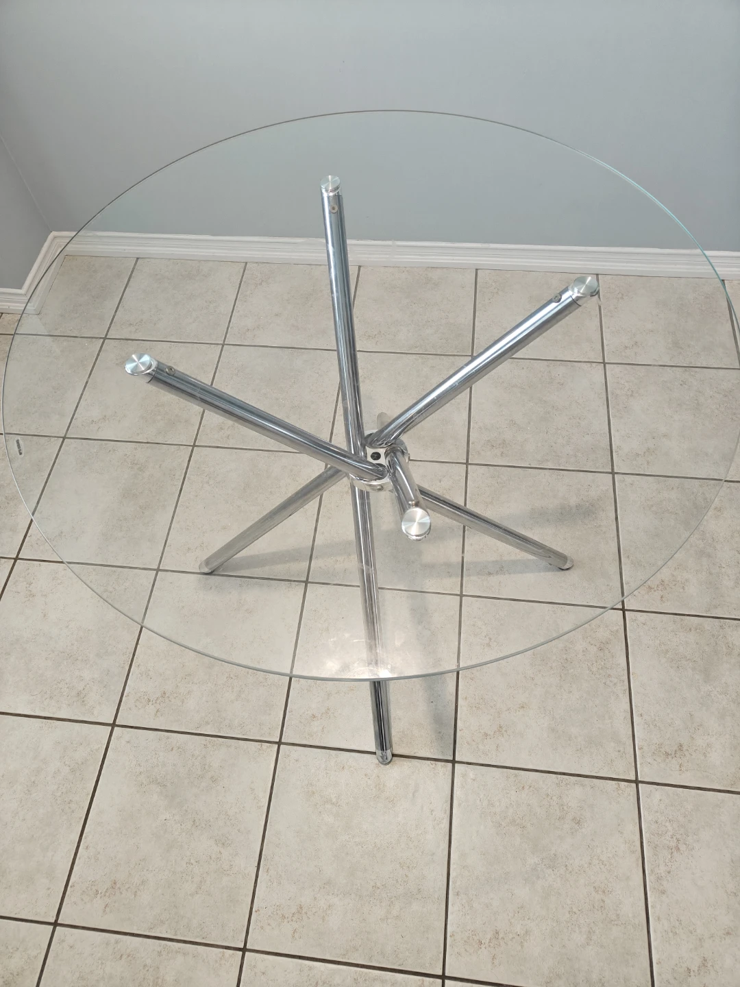 Glass Top Dining Table with Chrome Base - photo 4