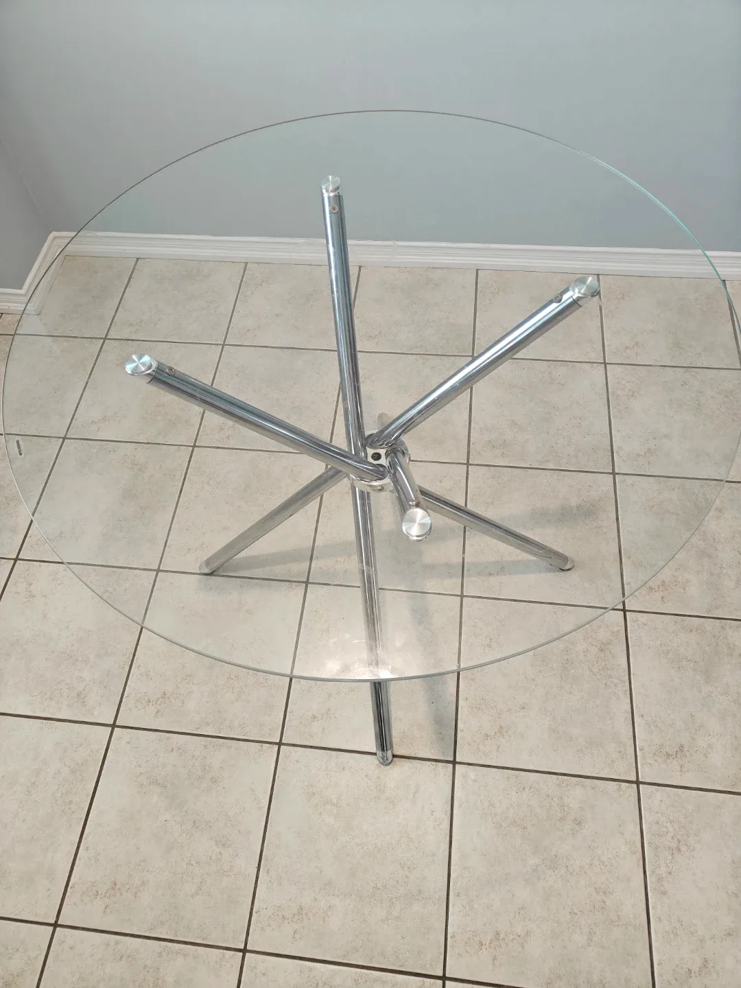 Glass Top Dining Table with Chrome Base - photo 4