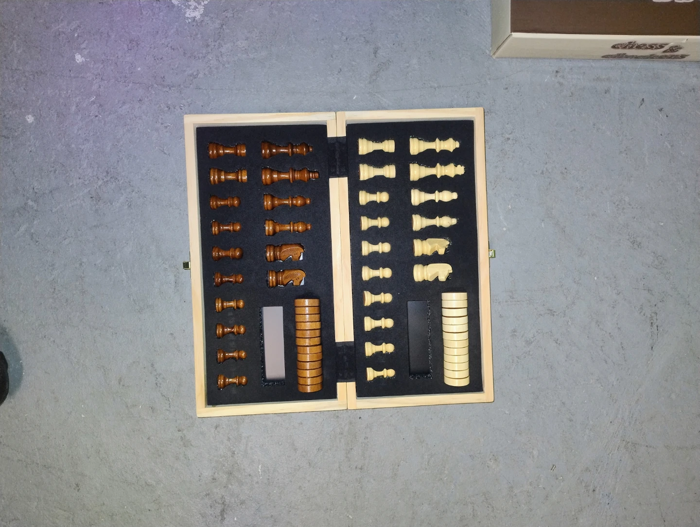 Wooden Chess & Checkers Set
