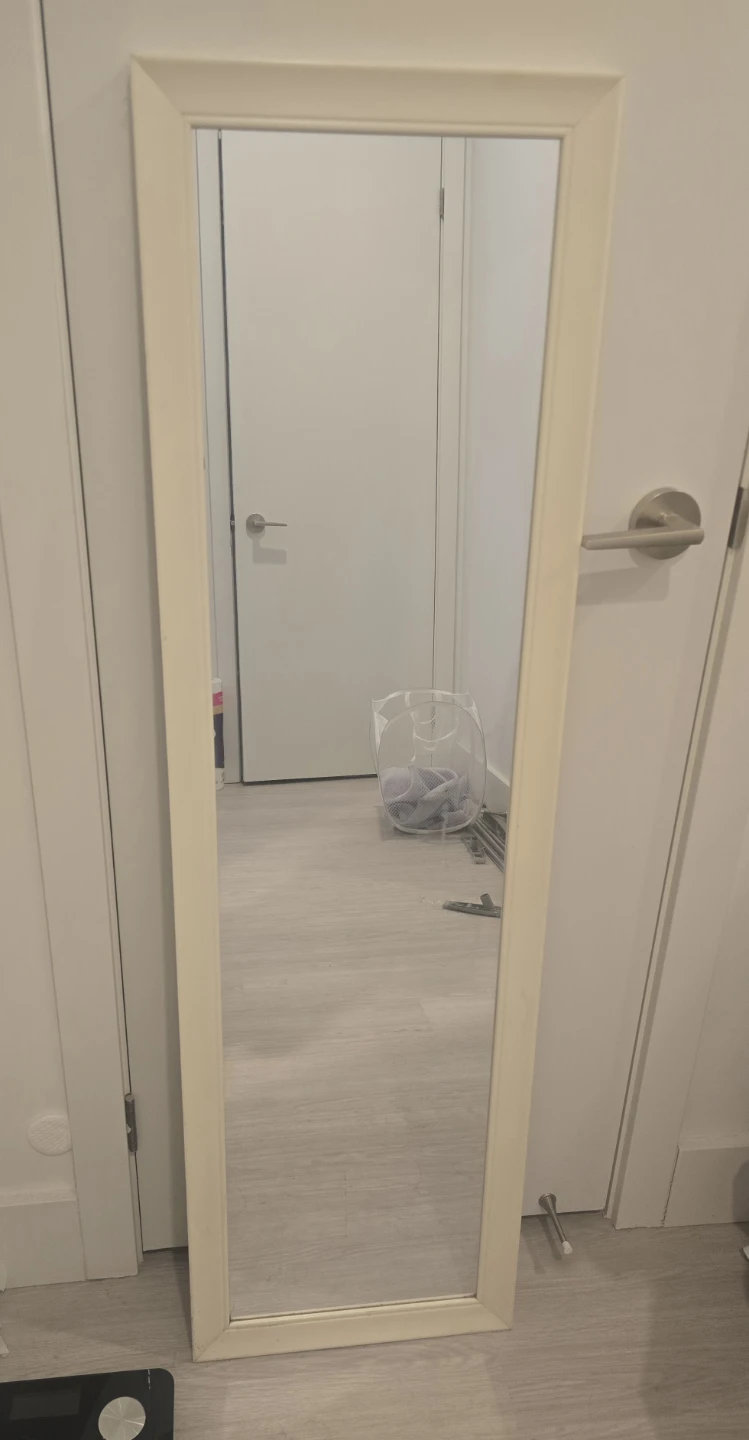 Cream Framed Full Length Mirror, 127x37cm