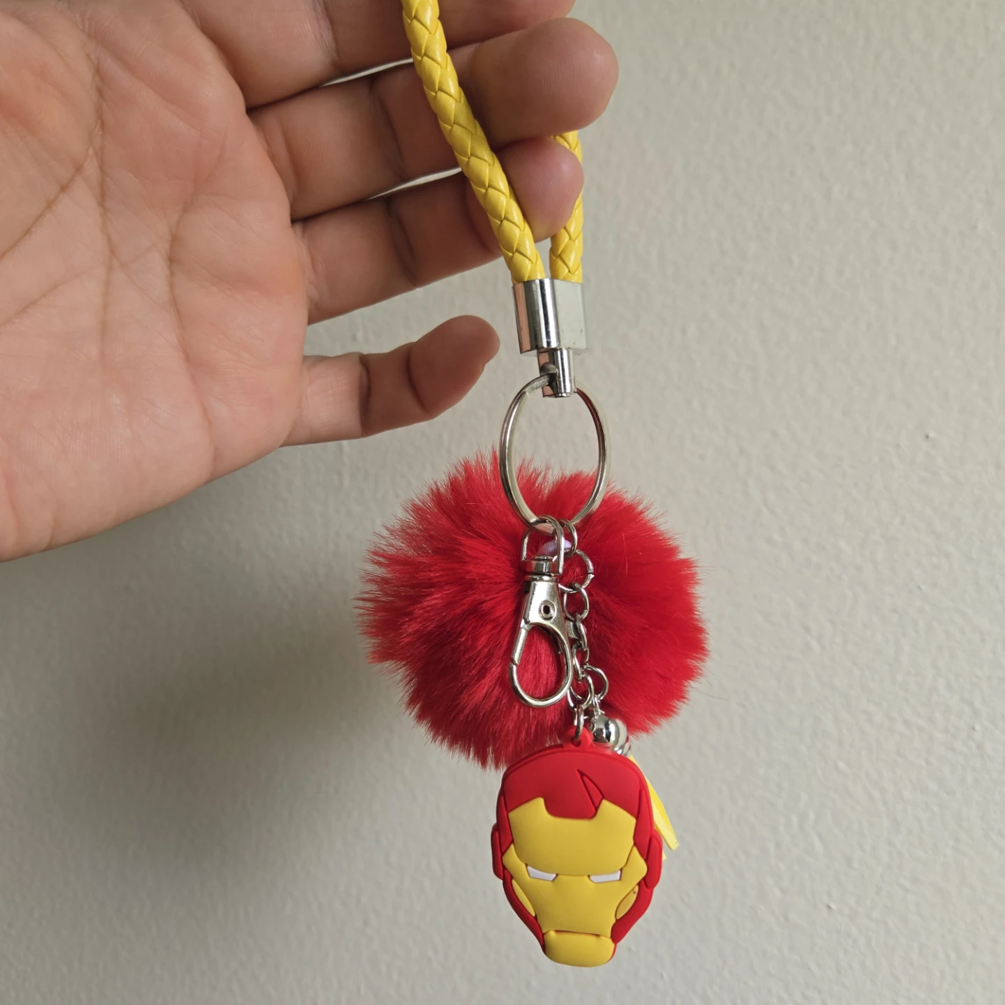 Iron Man Red/Yellow Pom Pom Keychain bag clip ⚽️