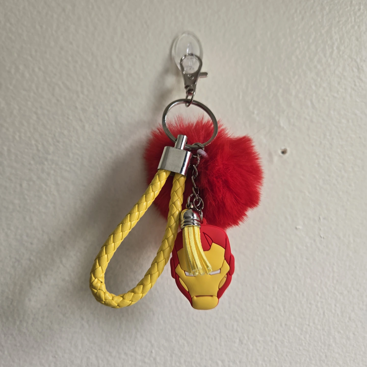 Iron Man Red/Yellow Pom Pom Keychain bag clip ⚽️ - photo 3