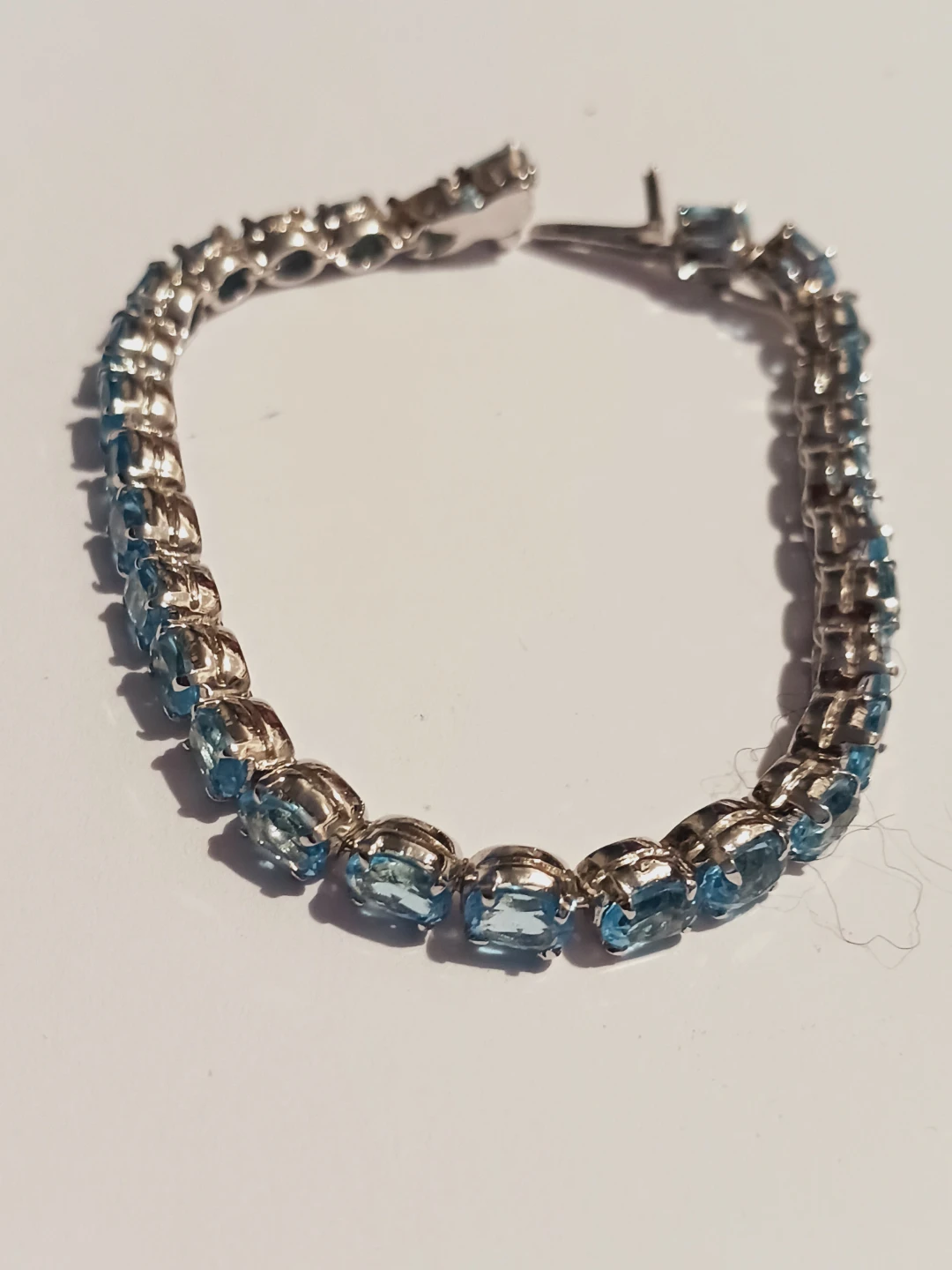 Sterling Silver Blue Gemstone Tennis Bracelet - photo 3