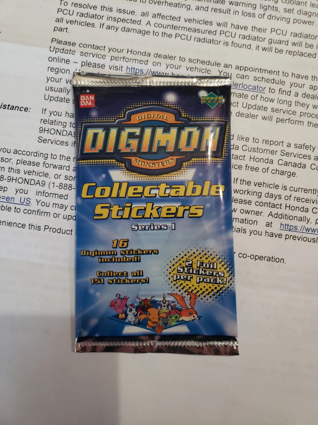 Digimon collection stickers sealed packs upper deck