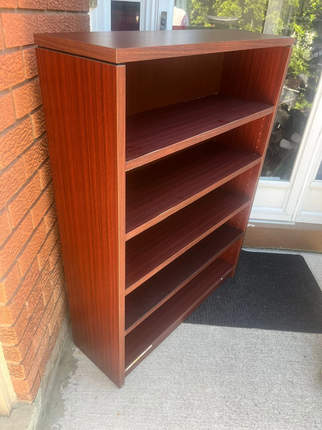 Cherry Wood Veneer Bookshelf - 5 Shelves 48x12x36 "