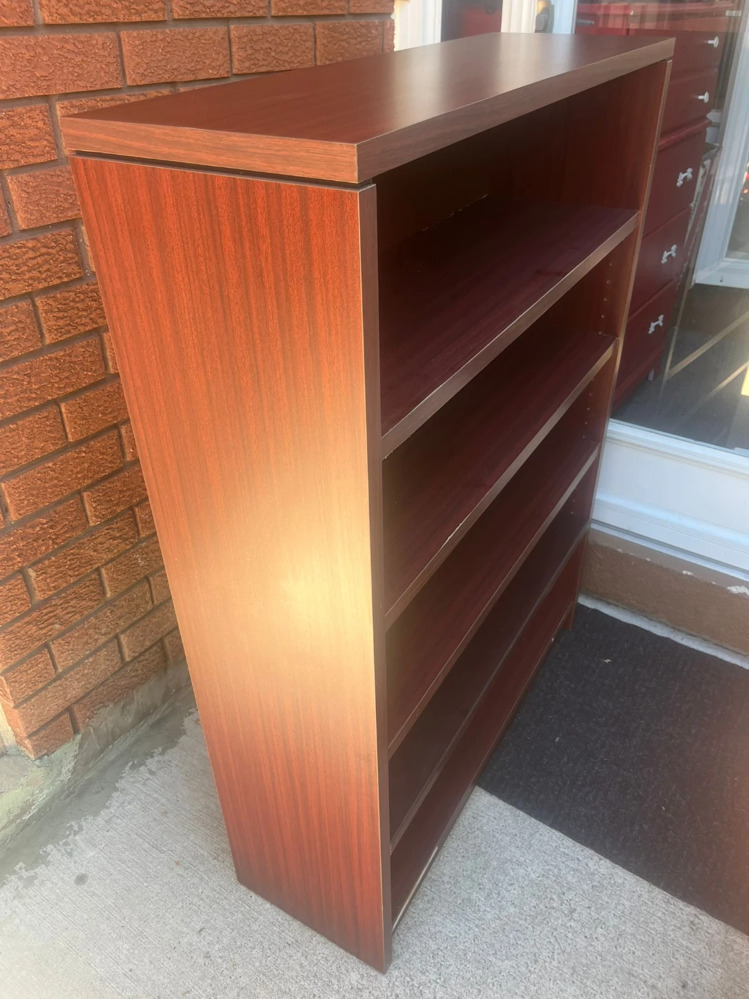 Cherry Wood Veneer Bookshelf - 5 Shelves 48x12x36 " - photo 2