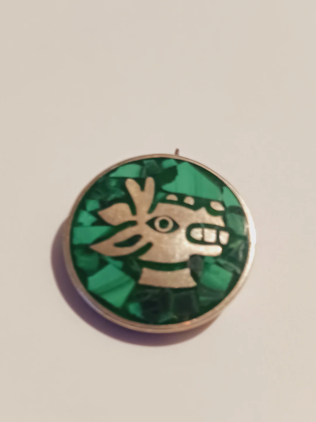 Taxco Mexico Sterling Silver 925 Malachite Pendant - photo 3