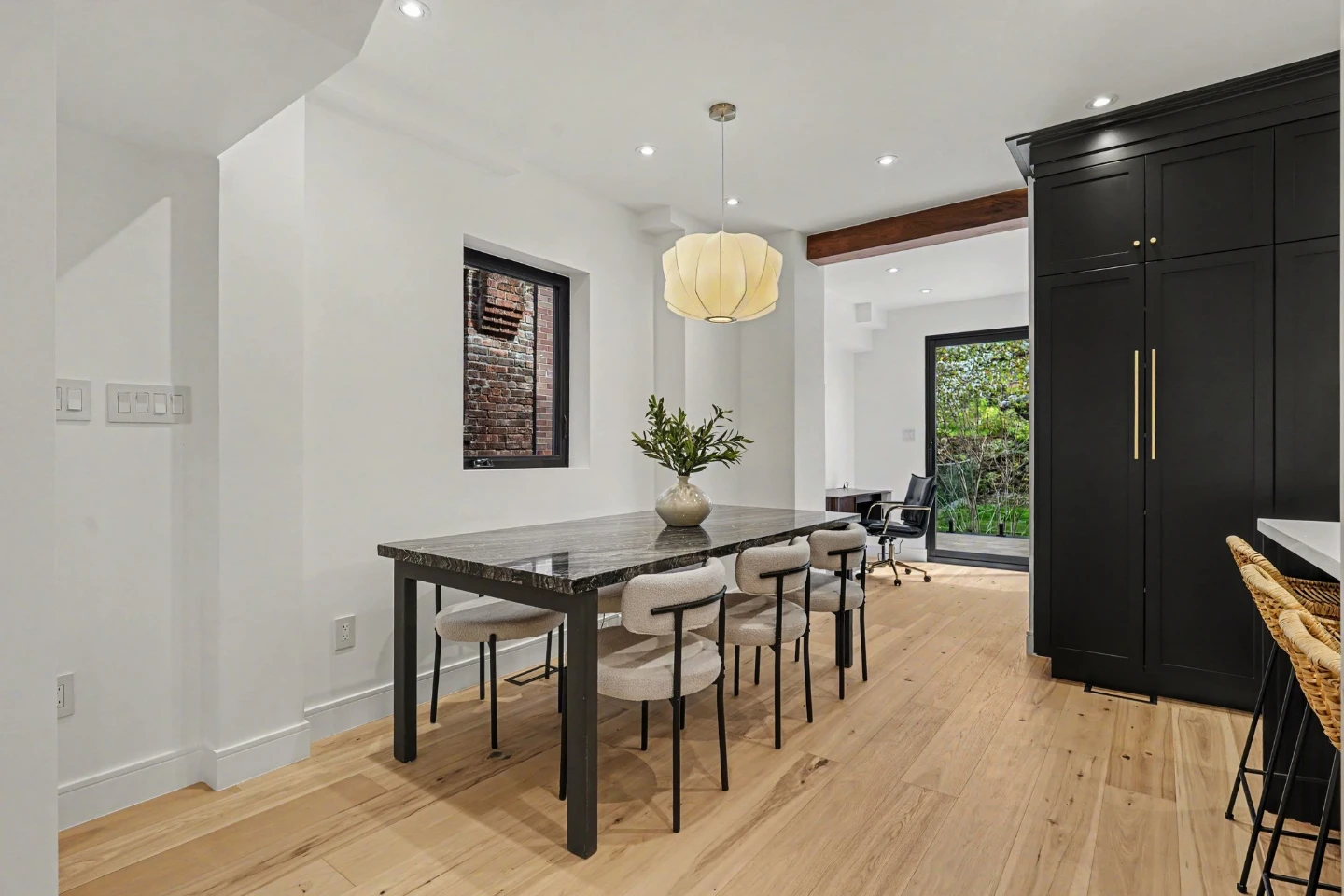 Marble Top Statement Dining Table from "Suits"