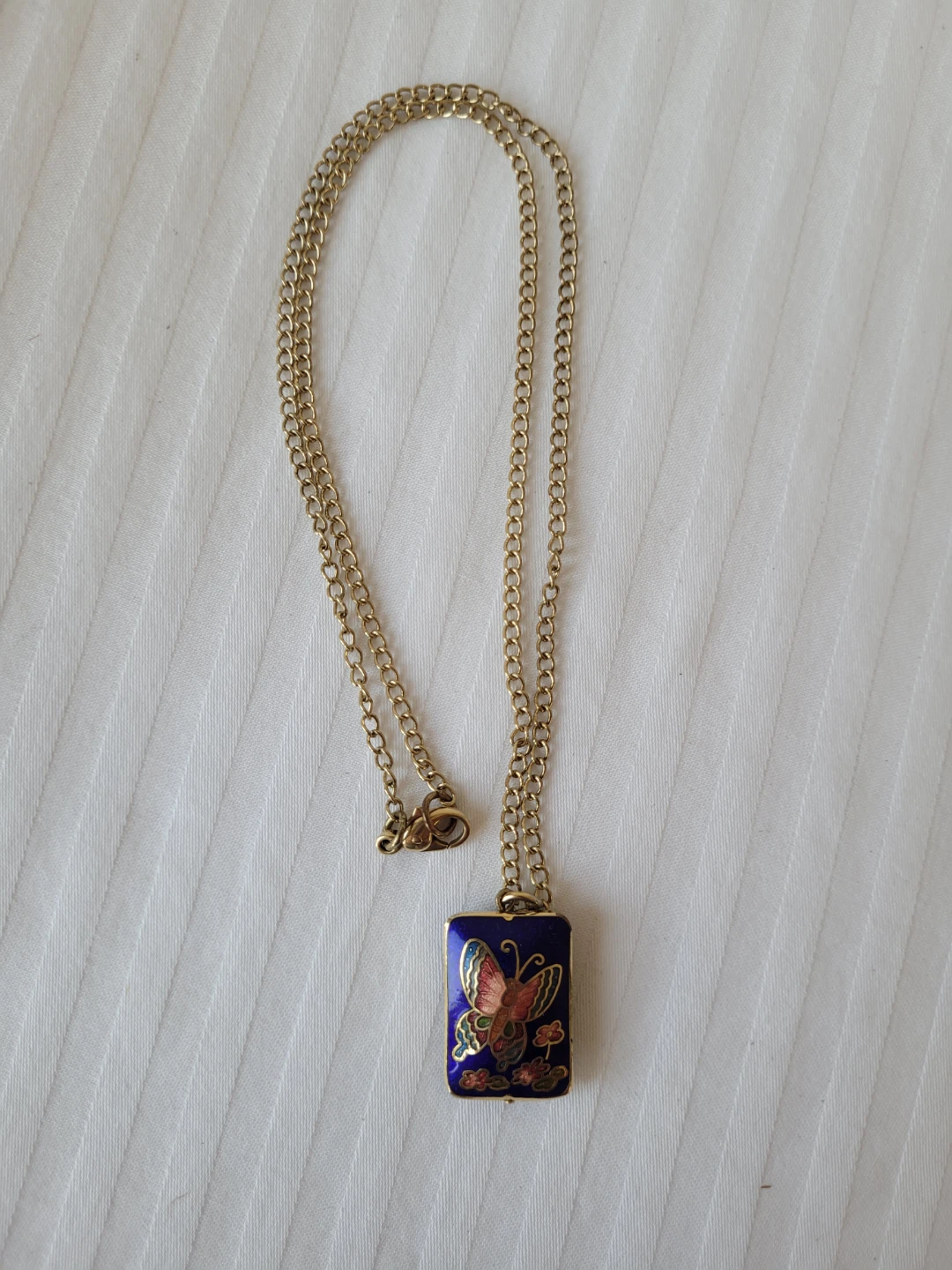 Vintage Butterfly Pendant Necklace