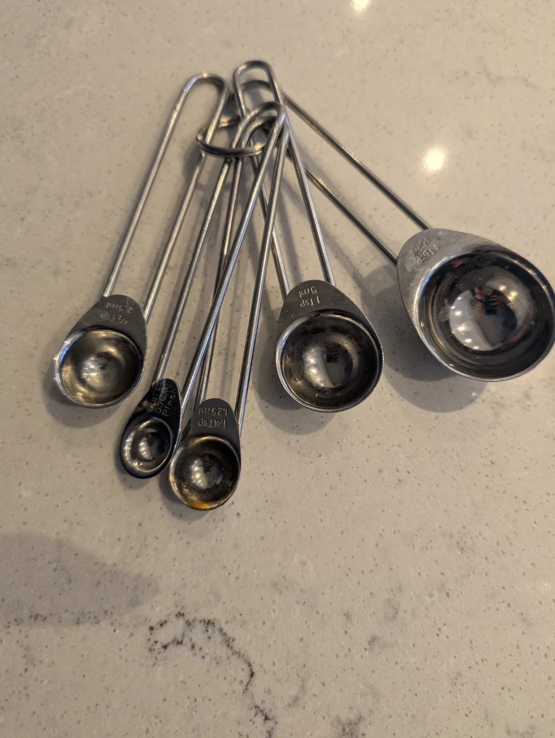 Set of 5 Metal Measuring Spoons - photo 2