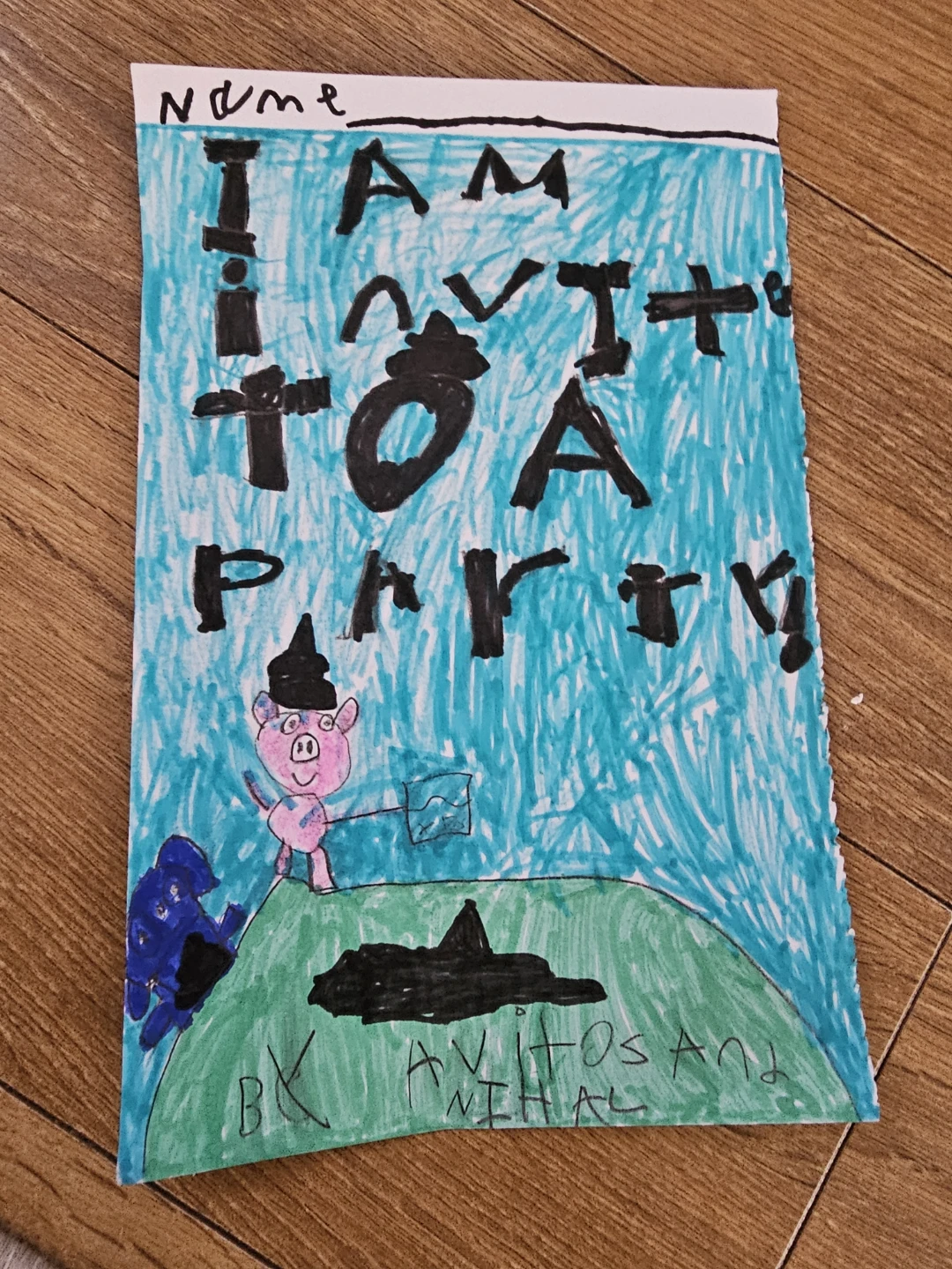 Hand-Drawn "I Am Into A Party!" Artwork