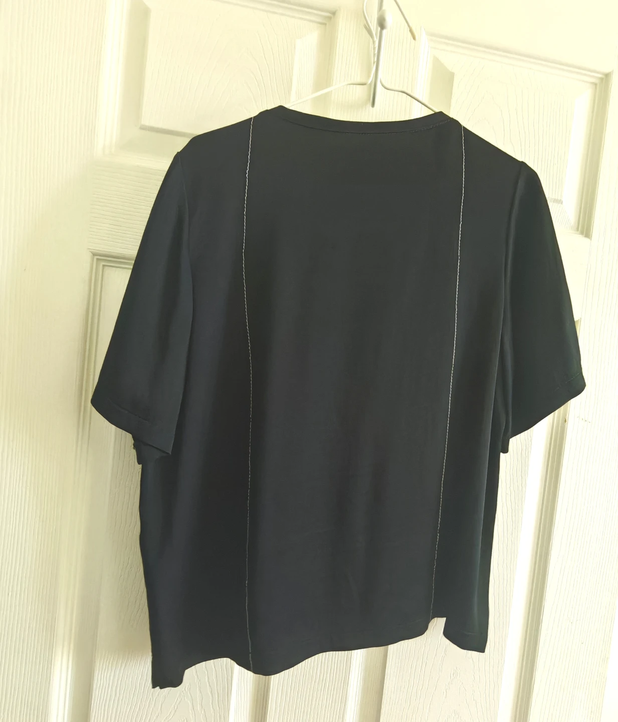 Black Blouse with White Stitching - photo 2