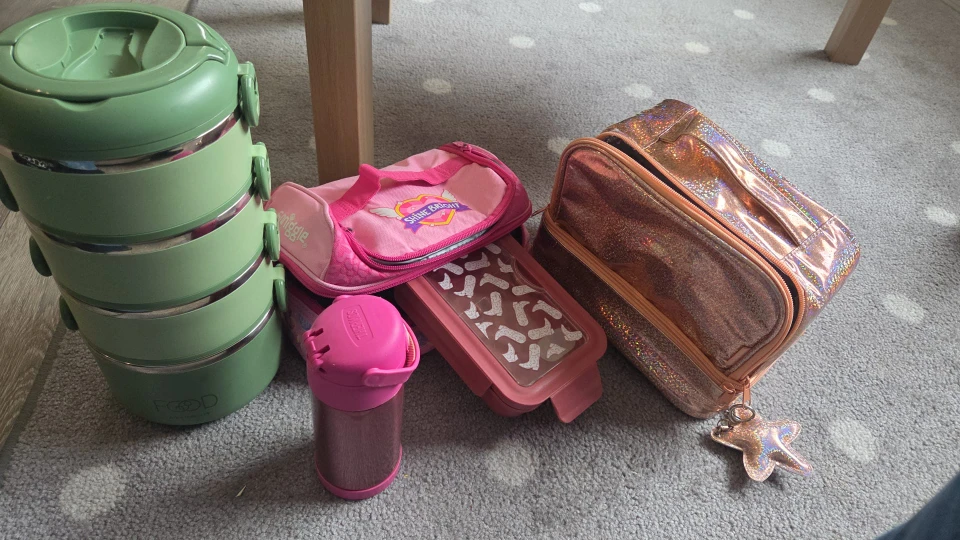 Green Stackable Lunch Container Set with Accessories