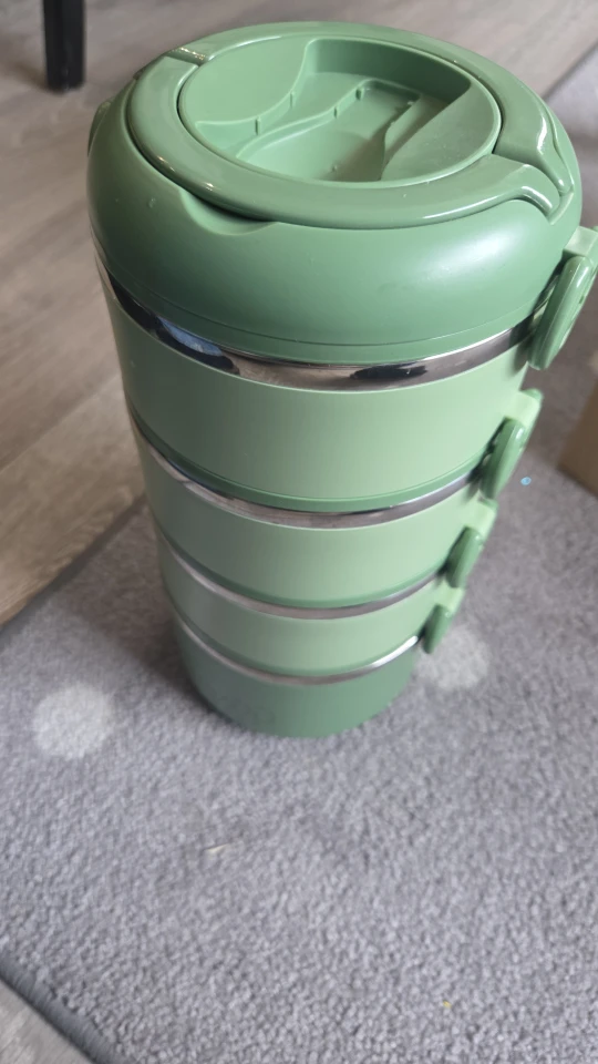 Green Stackable Lunch Container Set with Accessories - photo 2