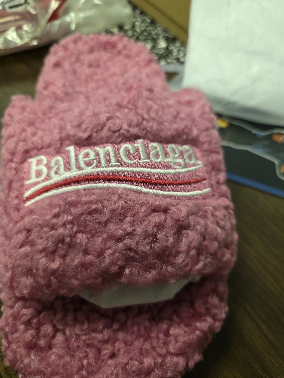 Balenciaga Pink Terrycloth Slippers - photo 2