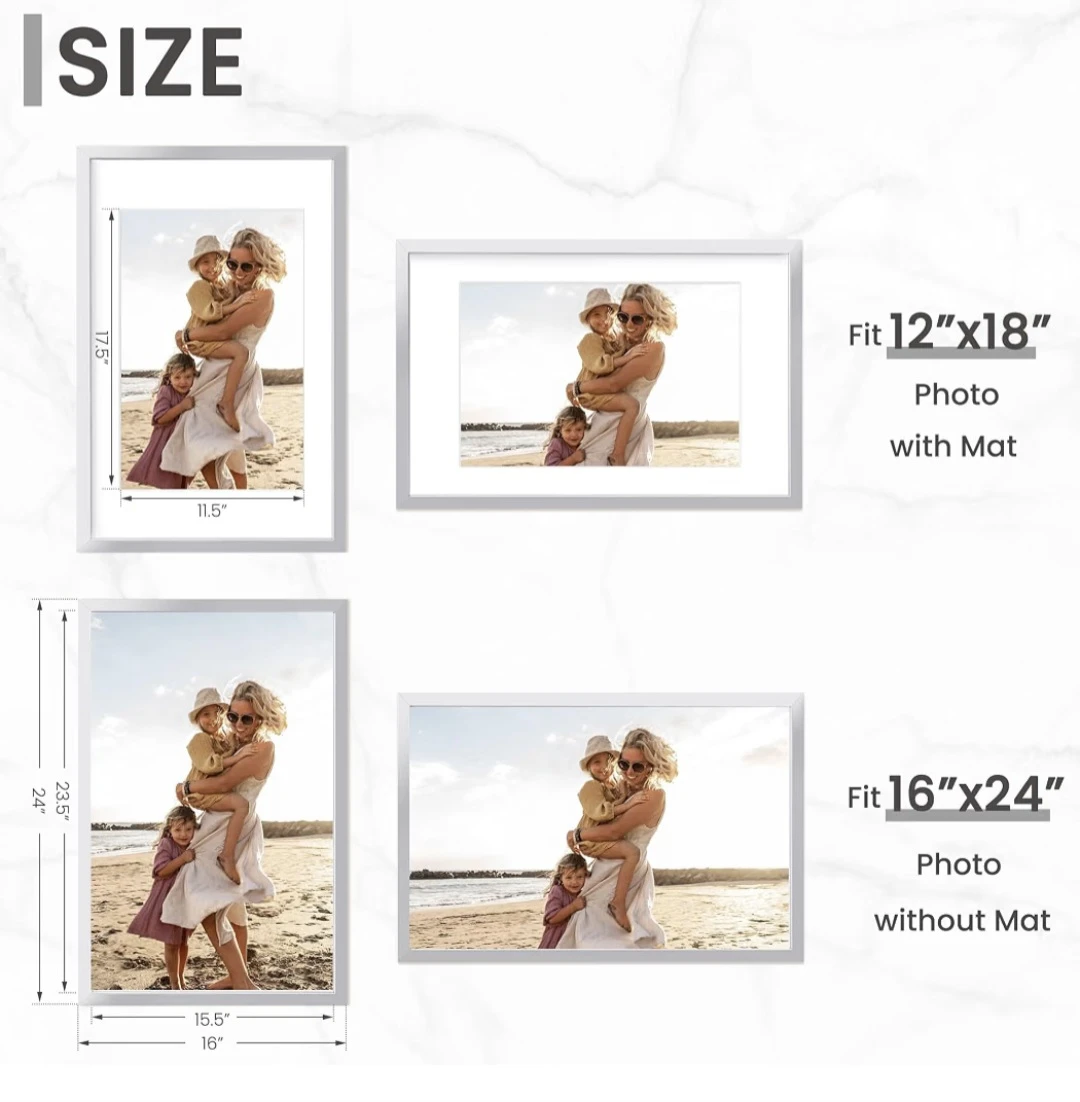 Gold Metal Picture Frame with Mat 16"×24" - photo 4
