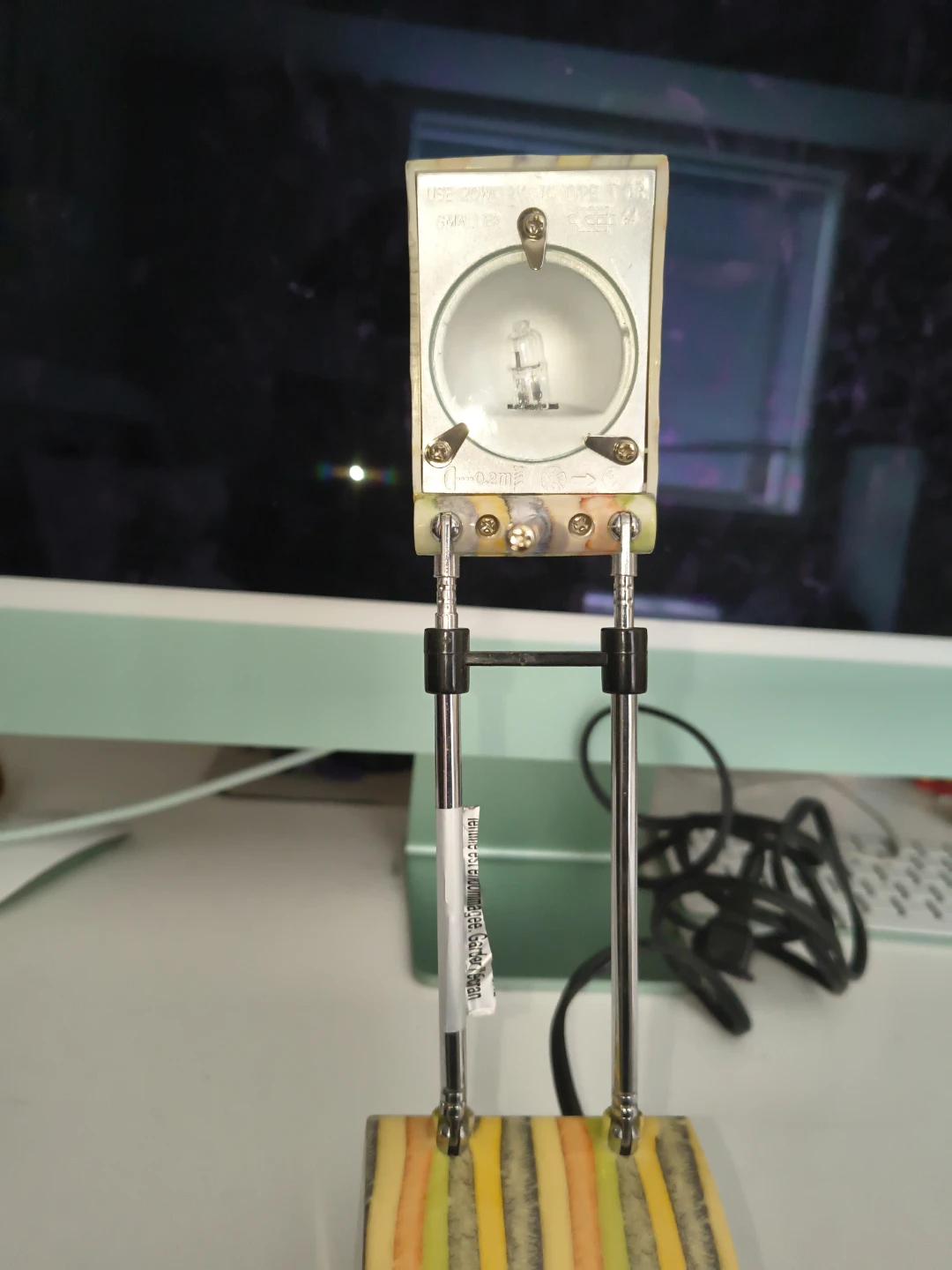 Adjustable Desk Lamp with Wood Grain Base - photo 3