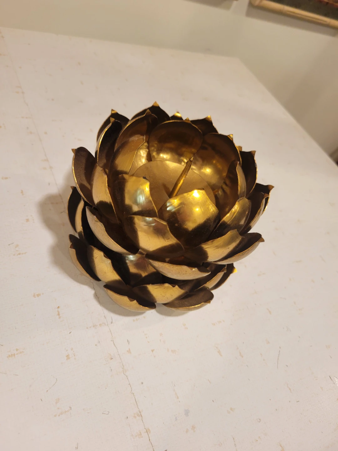 Mid Century Feldman Brass Lotus Flower Candle Holders - photo 5