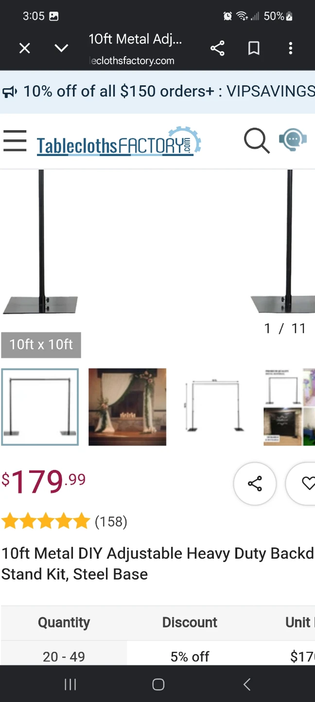 10ft Metal Adjustable Backdrop Stand Kit - photo 4
