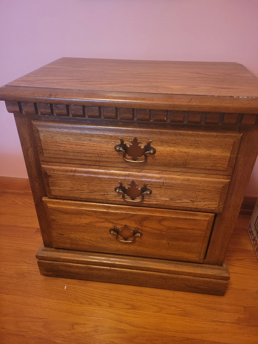 Wooden 2 Drawer Nightstand