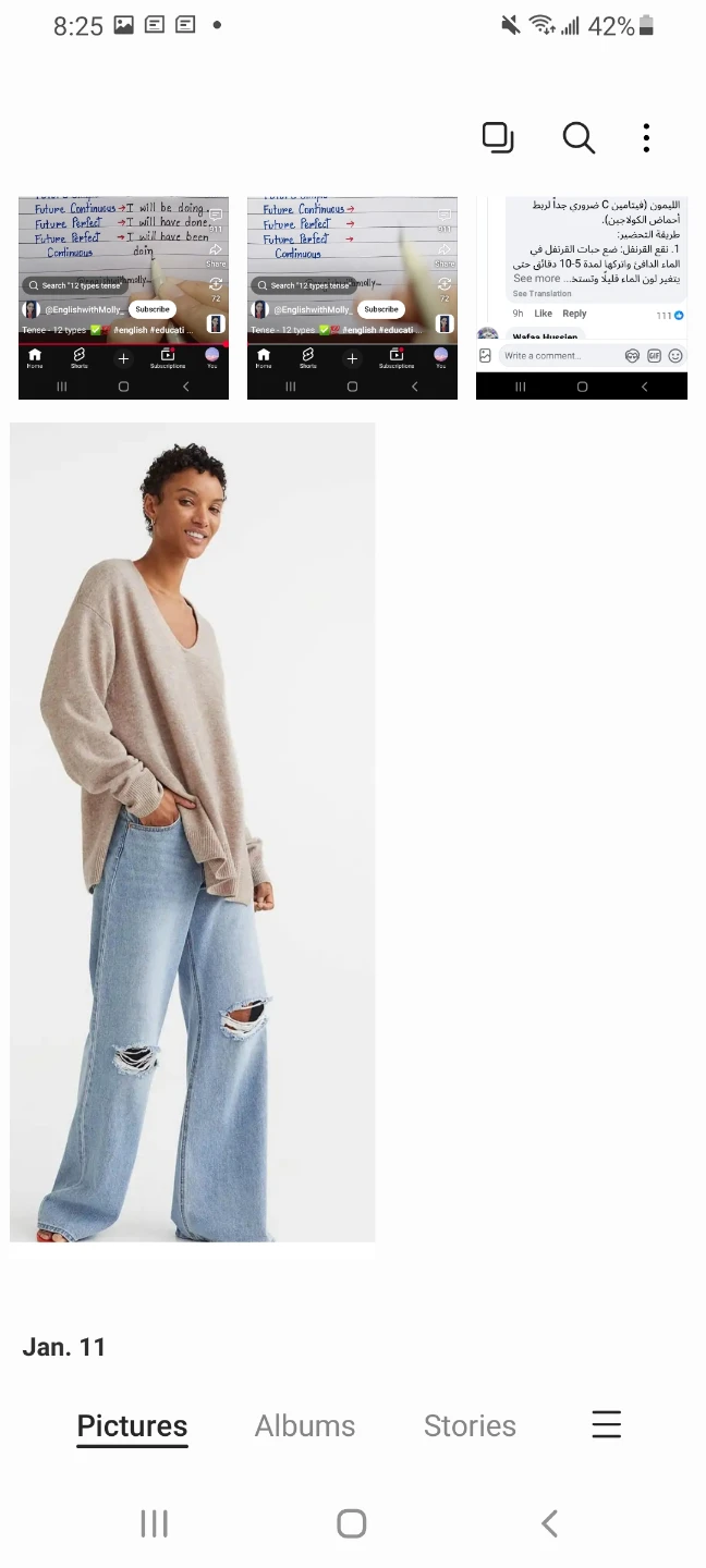 H&M Beige V-Neck Oversized Knit Sweater - photo 3
