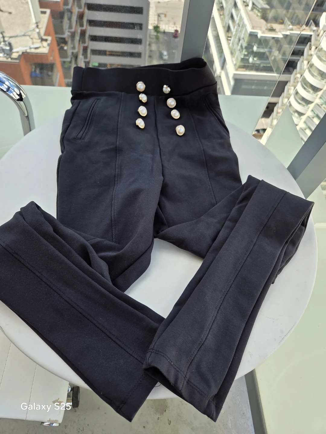 Black Double-Breasted Button Pants - photo 2