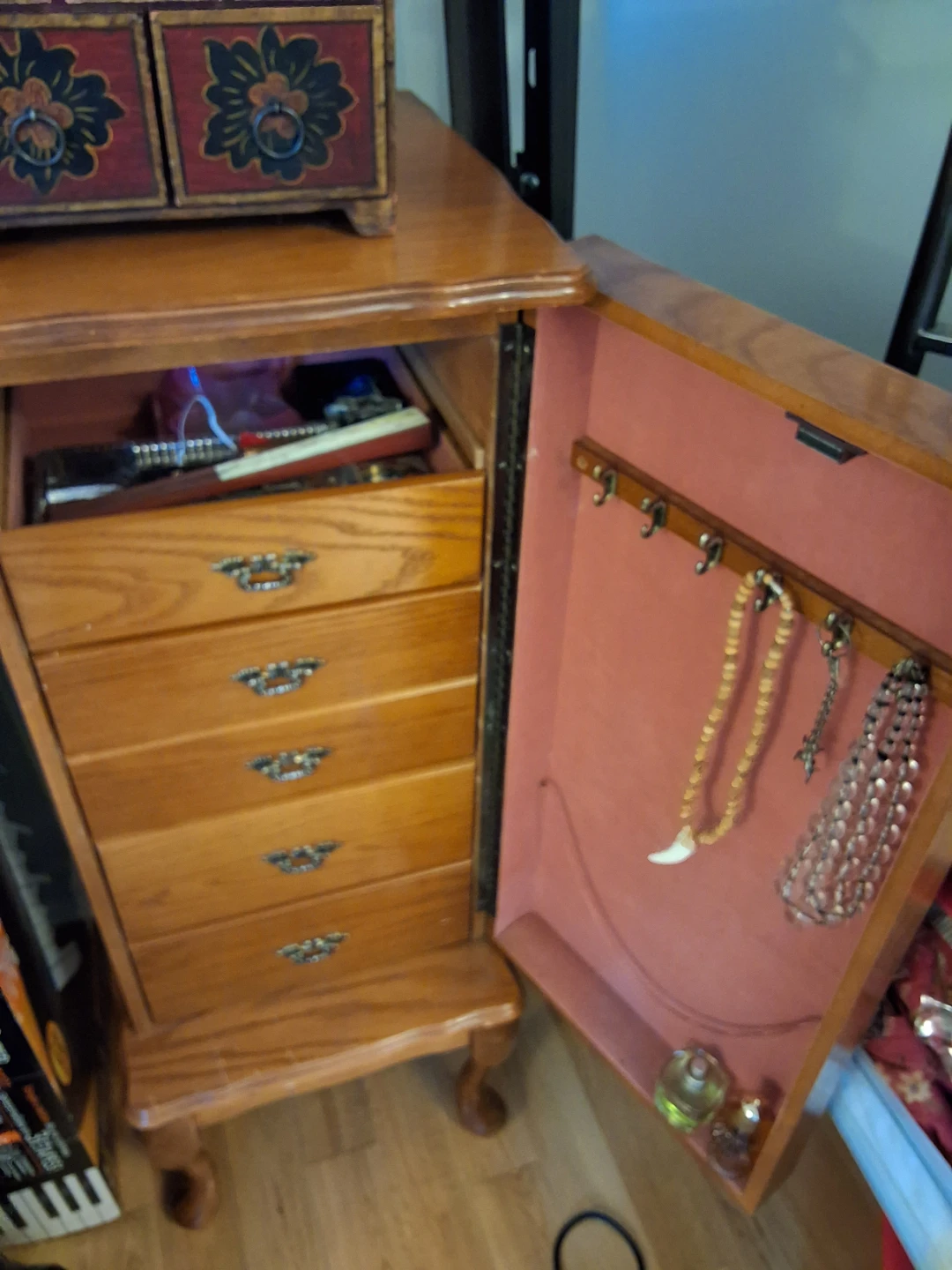 Wooden Jewellery Box with Drawers