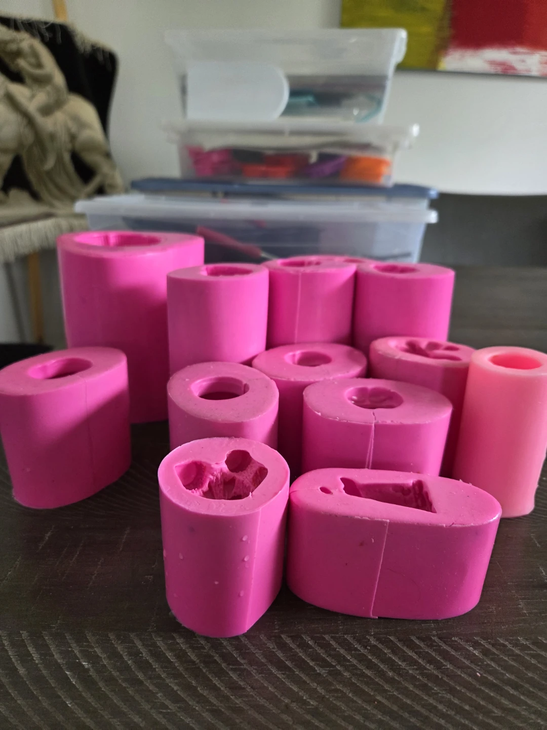 Pink Silicone Moulds for Crafts or Baking and making candles.