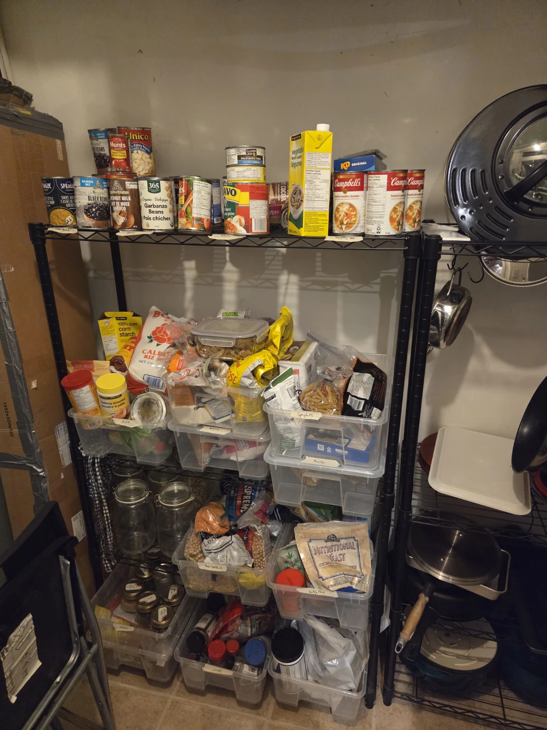 Metal shelves